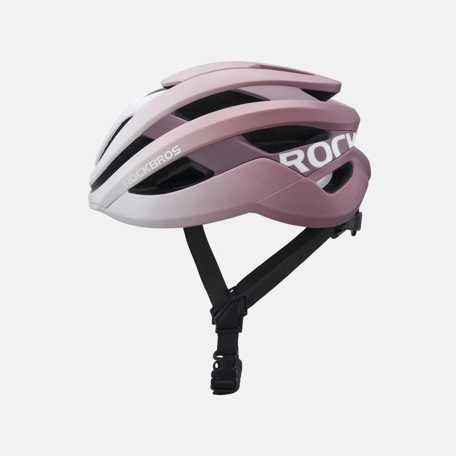 ROCKBROS cycling helmet with CPSC certification, ionic antibacterial liner, PC+EPS in-mold construction
#Color_White Pink Gradient