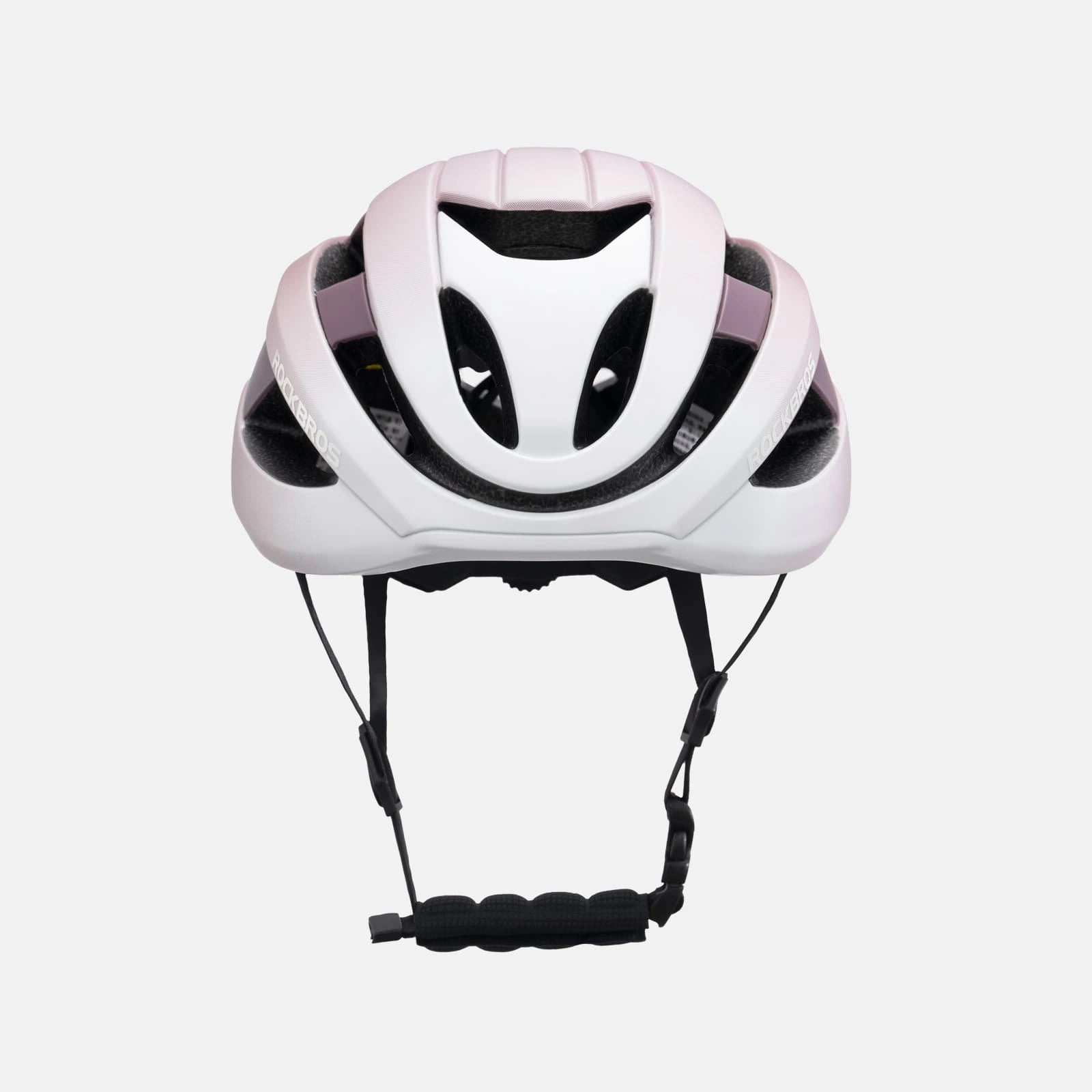 ROCKBROS cycling helmet with CPSC certification, ionic antibacterial liner, PC+EPS in-mold construction
#Color_White Pink Gradient