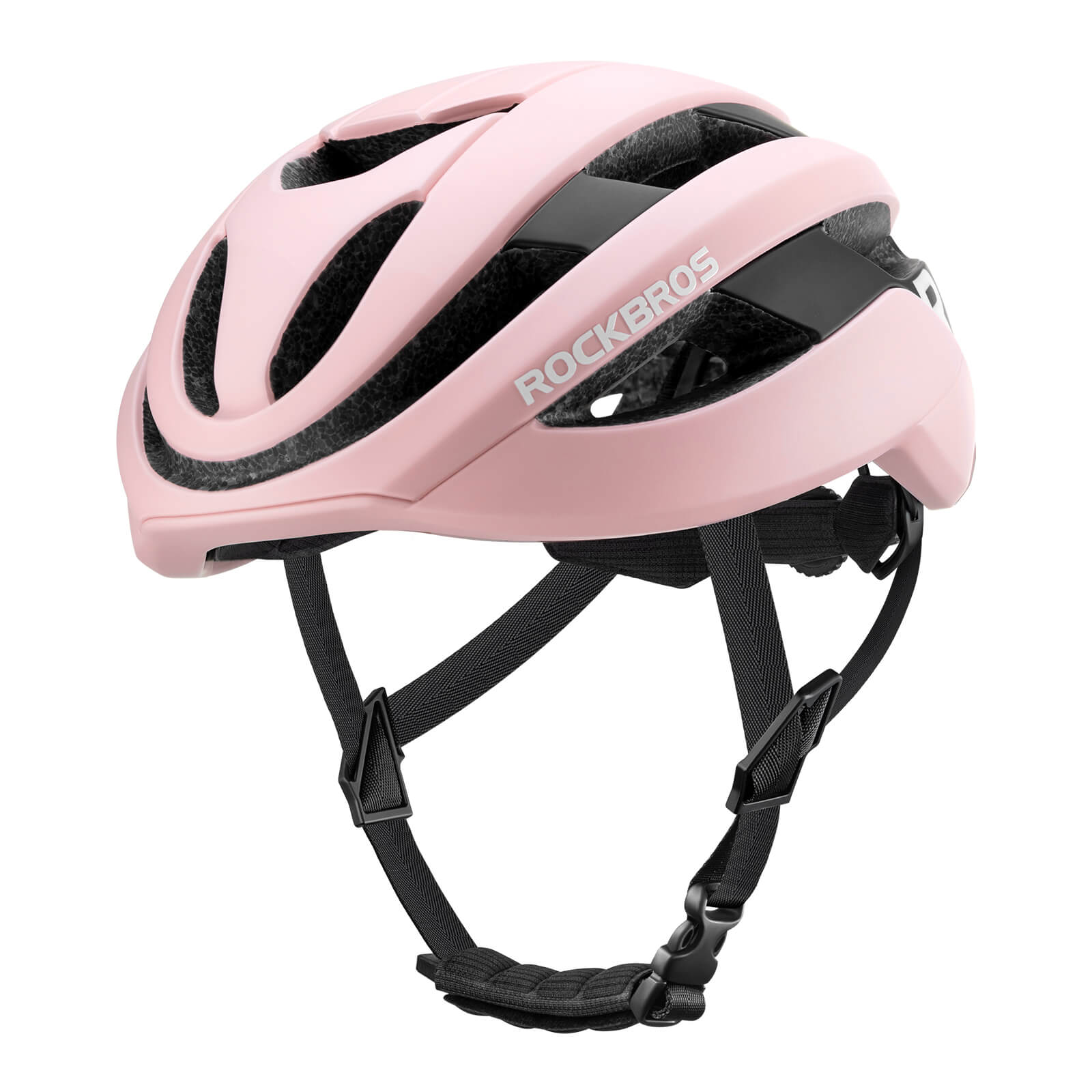 ROCKBROS cycling helmet with CPSC certification, ionic antibacterial liner, PC+EPS in-mold construction
#Color_Matte Pink