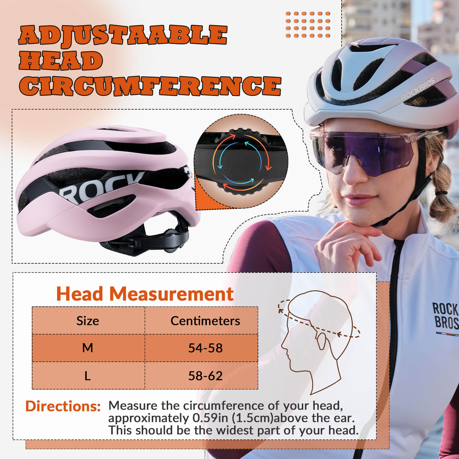 ROCKBROS cycling helmet with CPSC certification, ionic antibacterial liner, PC+EPS in-mold construction
#Color_Matte Pink
