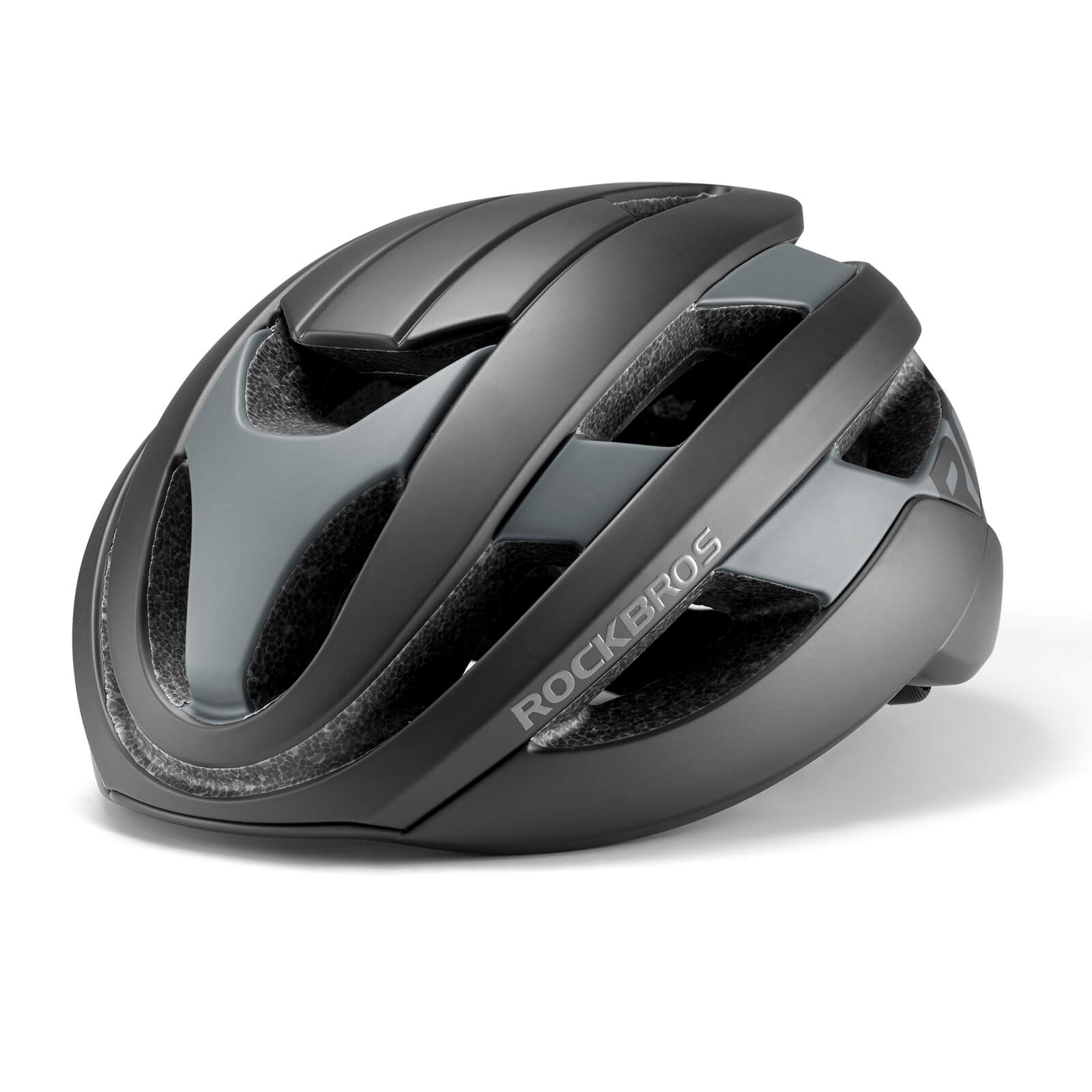 ROCKBROS cycling helmet with CPSC certification, ionic antibacterial liner, PC+EPS in-mold construction
#Color_Black