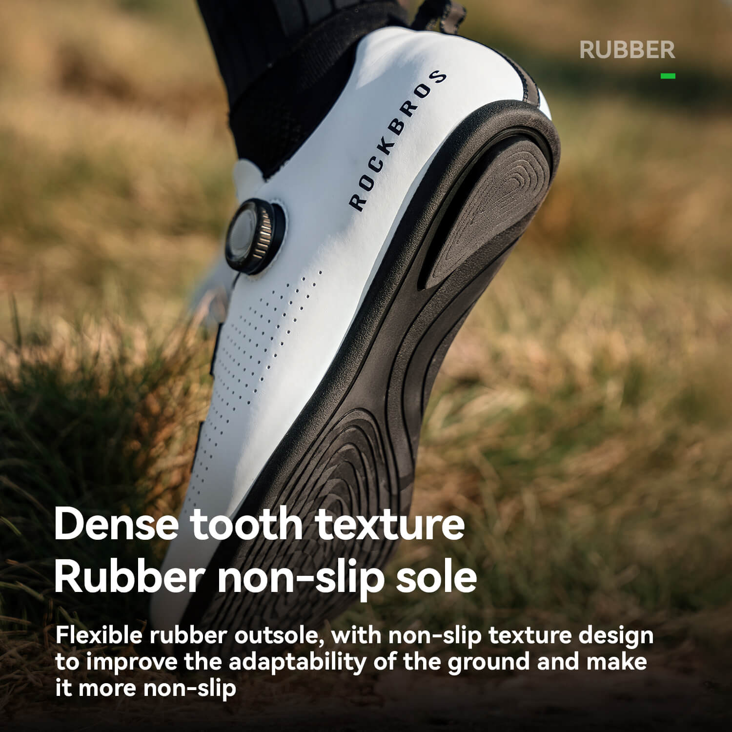 ROCKBROS CR4 clipless cycling shoes close-up of upper material and details