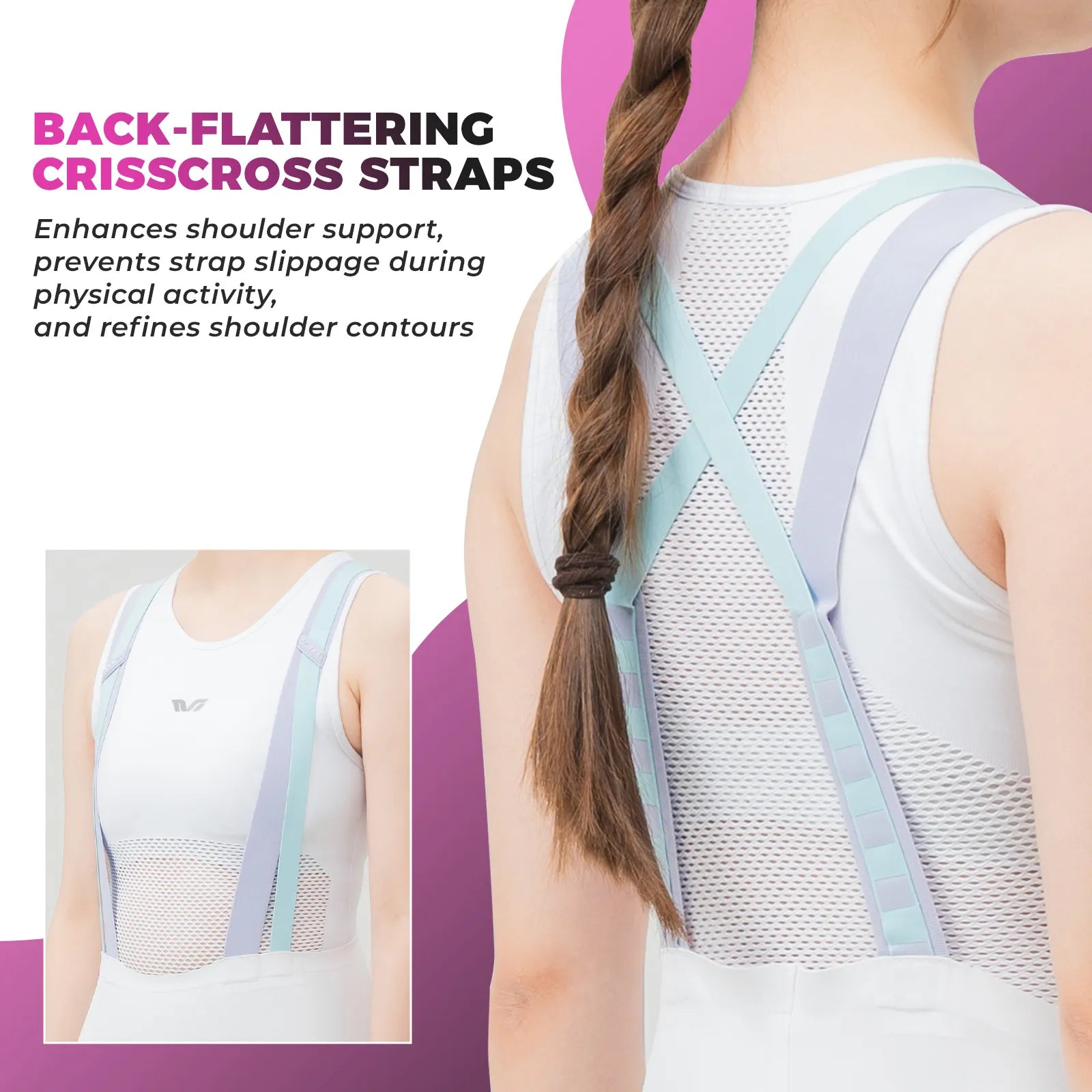 ROCKBROS TVI one-piece cycling bib shorts with ergonomic padding and seamless fit for long-distance road cycling
#Color_White