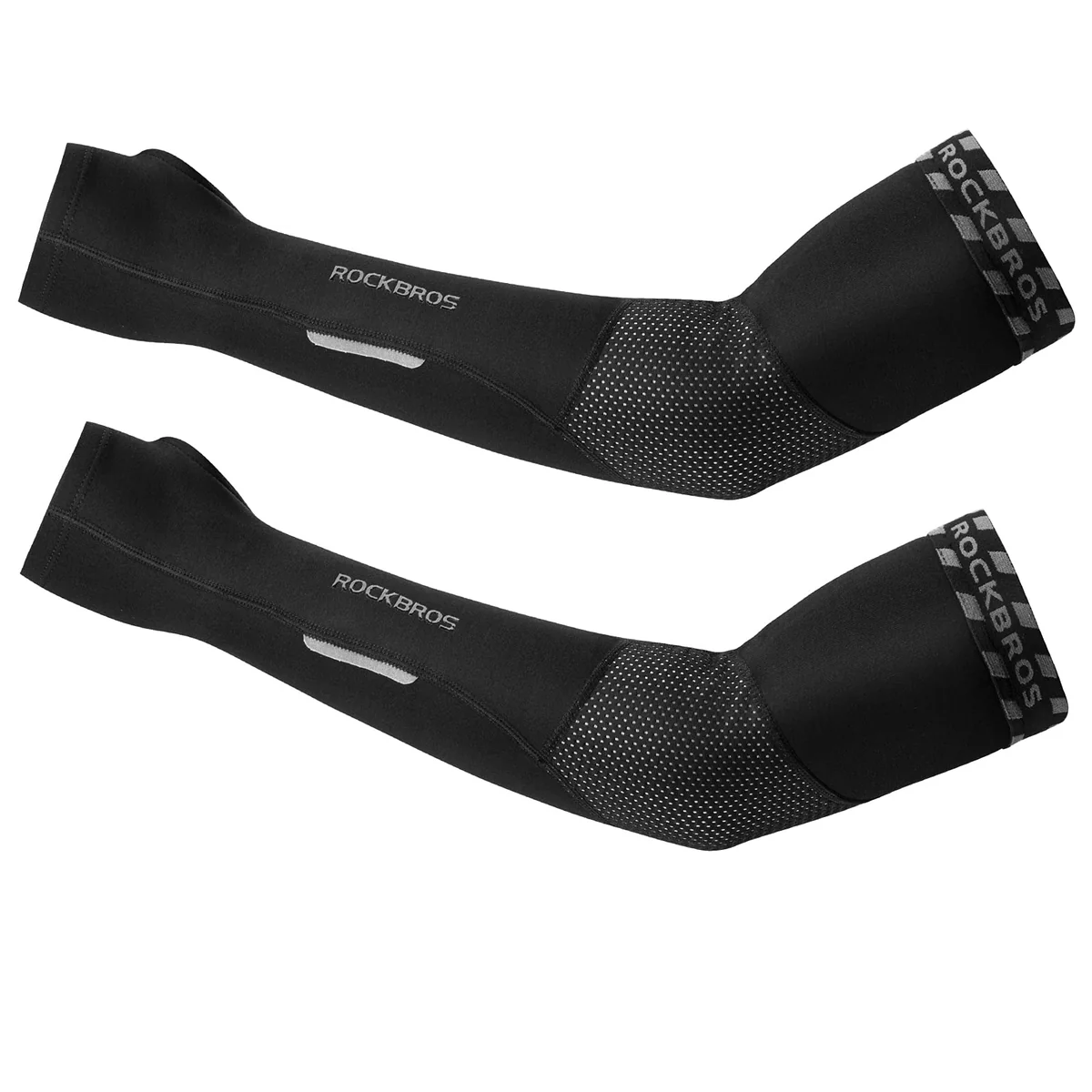 ROCKBROS unisex cycling arm warmers thermal sleeves with thumb holes for outdoor