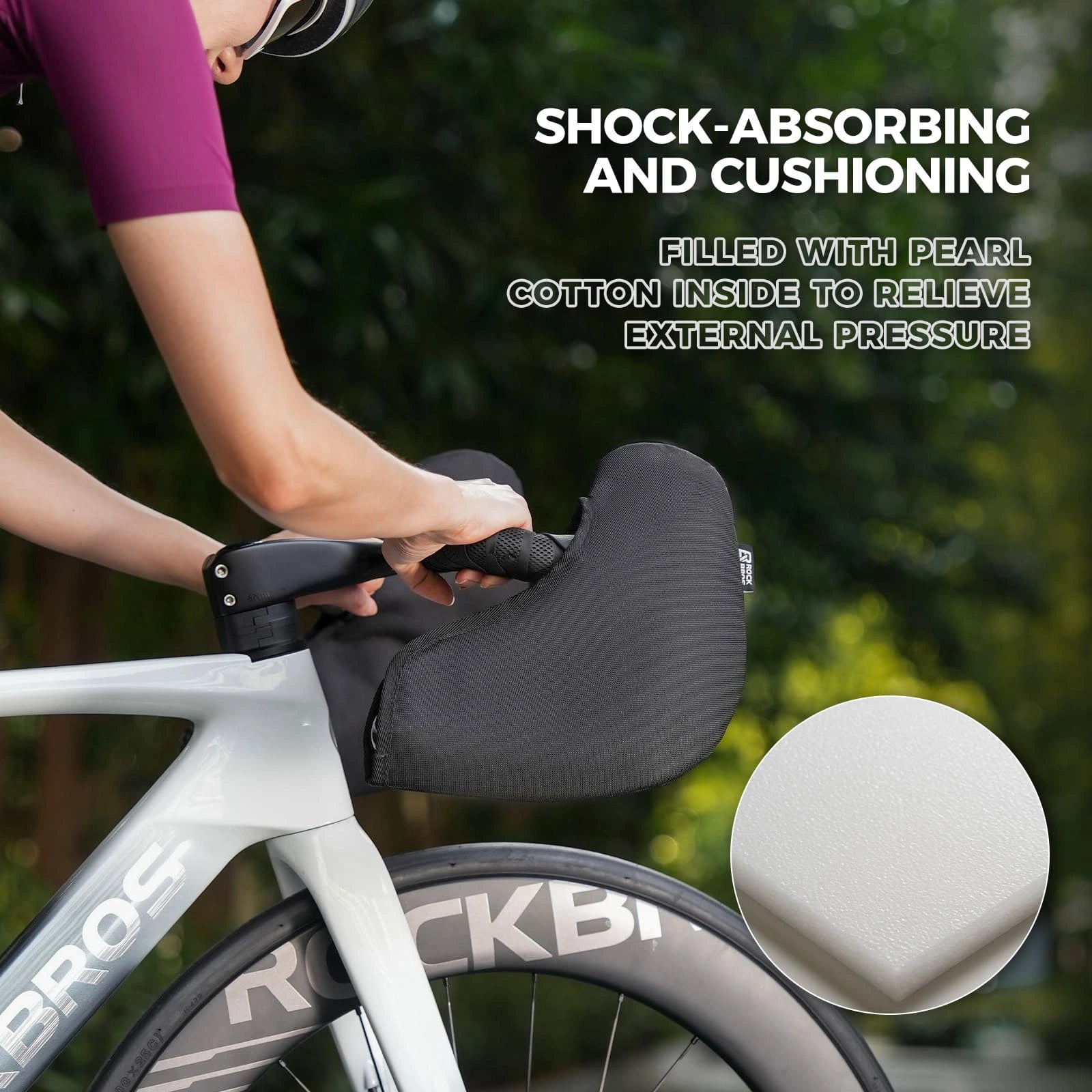 rockbros d96 bike handlebar protection sleeve epe padded scratch resistant for bike transport storage and travel