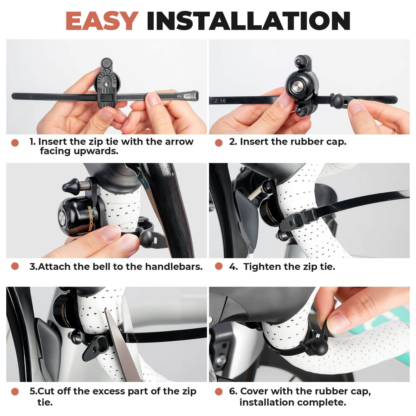 ROCKBROS double strike bike bell loud bicycle handlebar bell