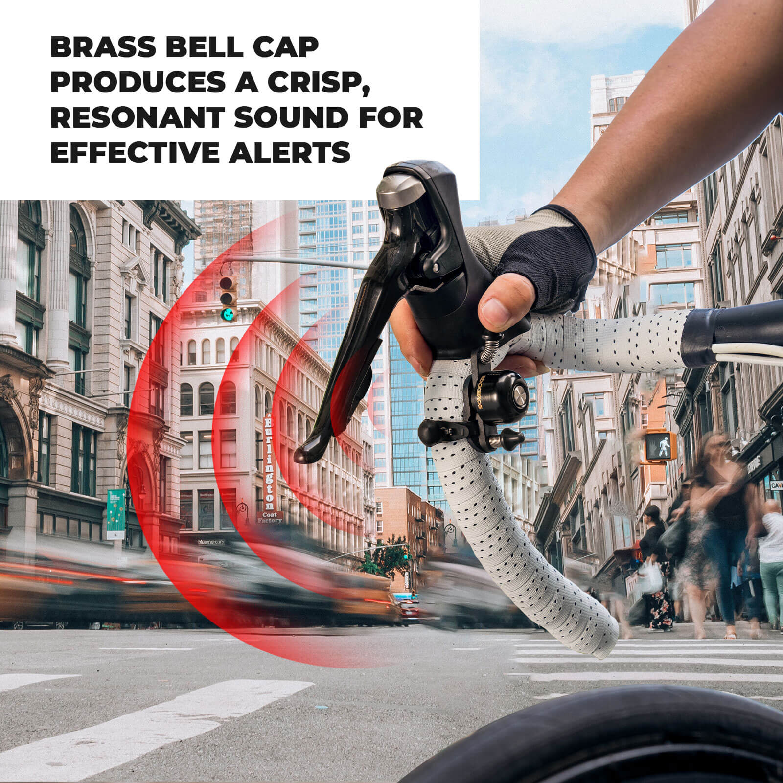 ROCKBROS double strike bike bell loud bicycle handlebar bell