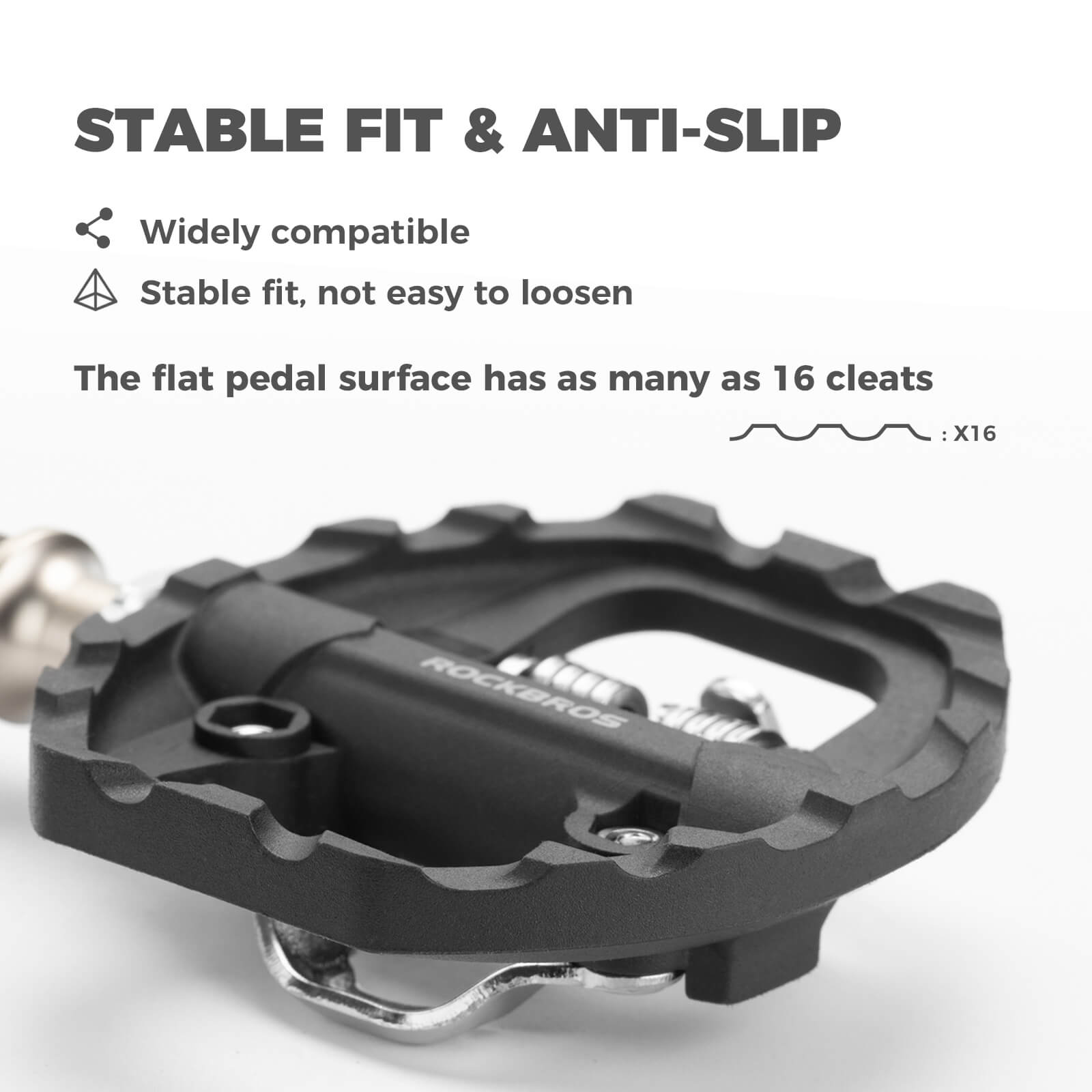 ROCKBROS dual platform MTB pedals with clipless and flat design