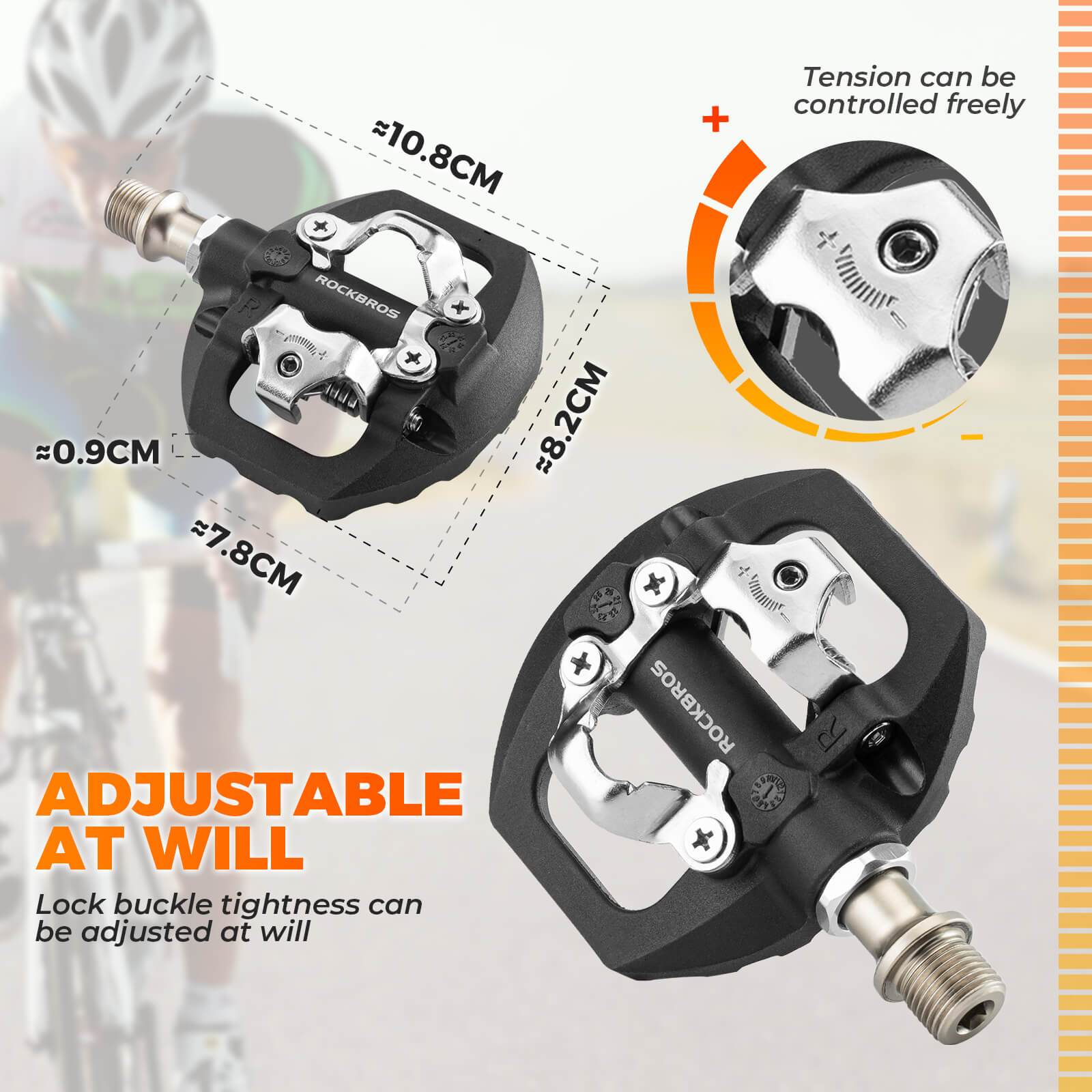 ROCKBROS dual platform MTB pedals with clipless and flat design