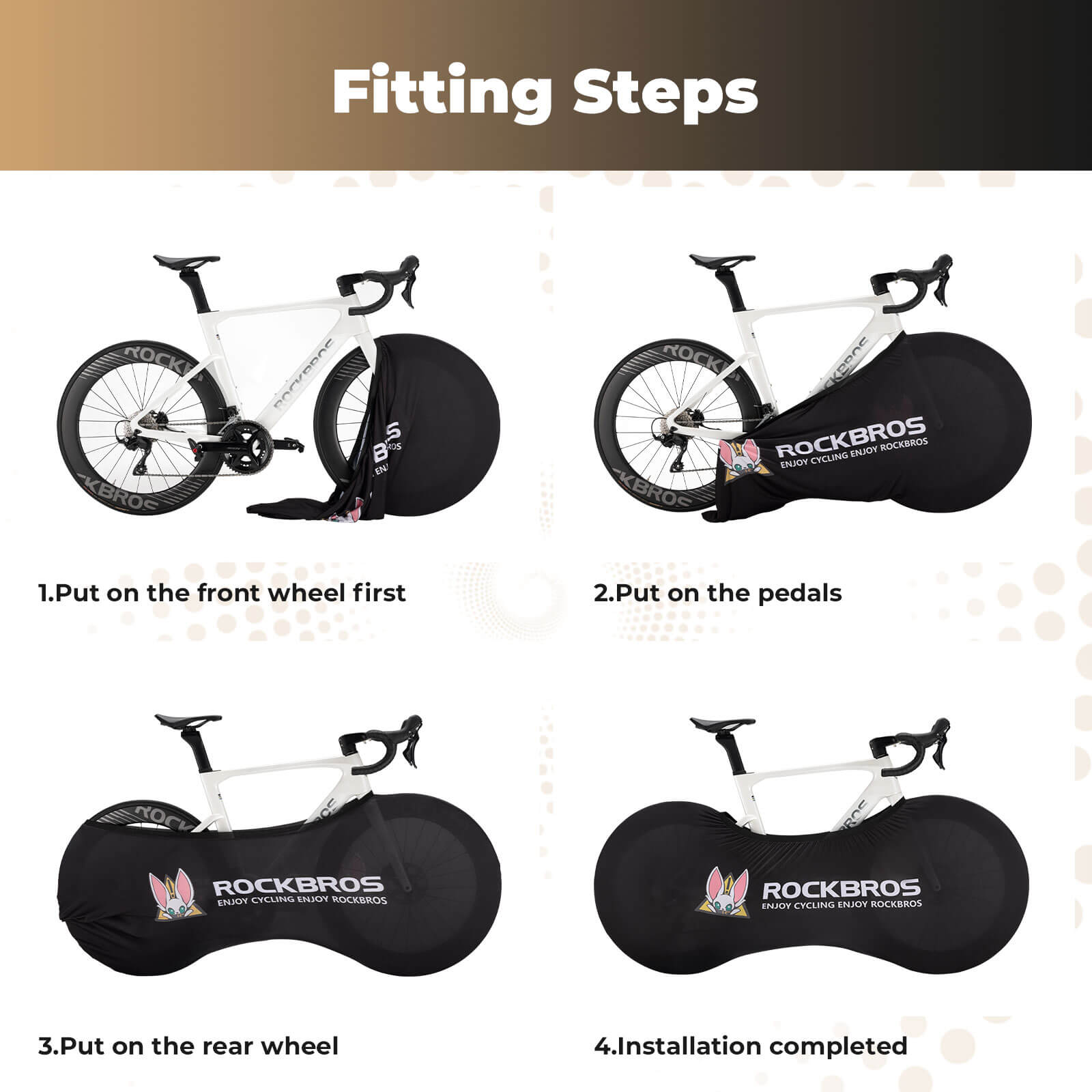 ROCKBROS elastic bike saddle dust cover for indoor storage and dust protection