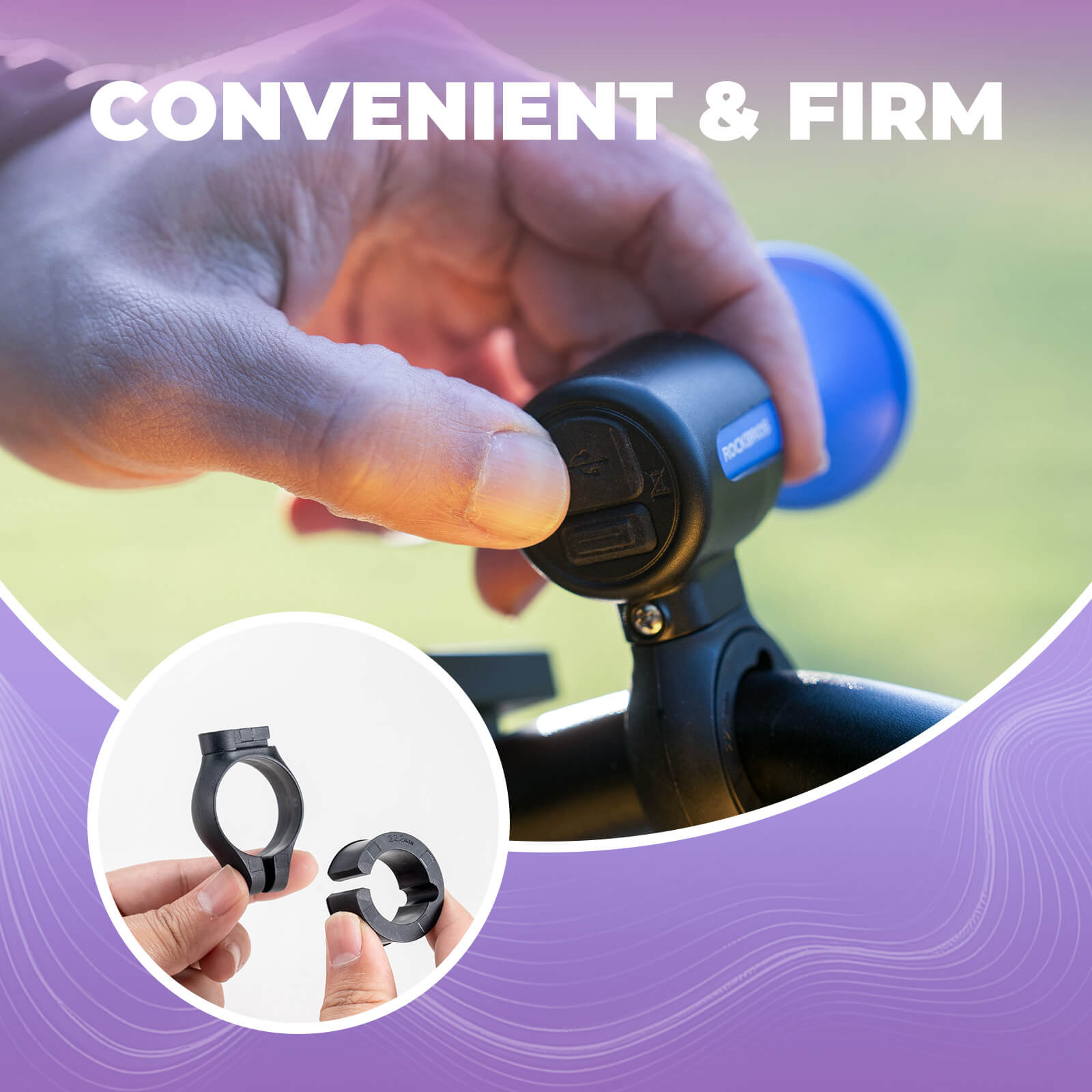 ROCKBROS electric bike horn alarm 120dB loud bicycle bell for safe riding