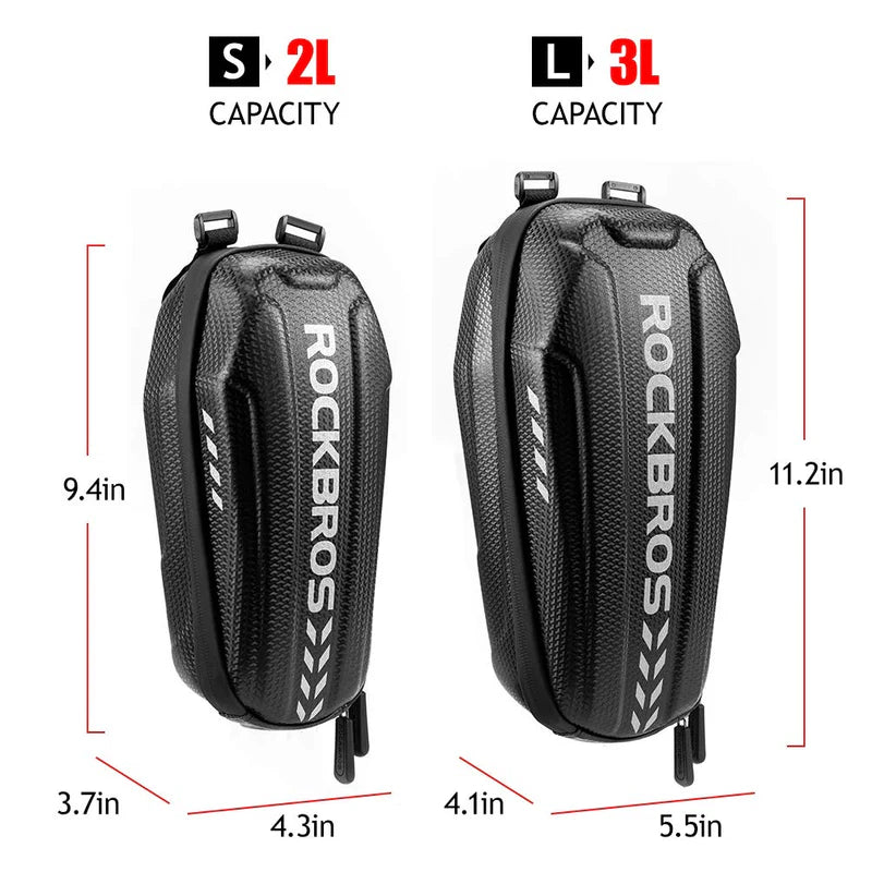 ROCKBROS electric scooter handlebar bag waterproof hard shell storage pouch for bikes and scooters