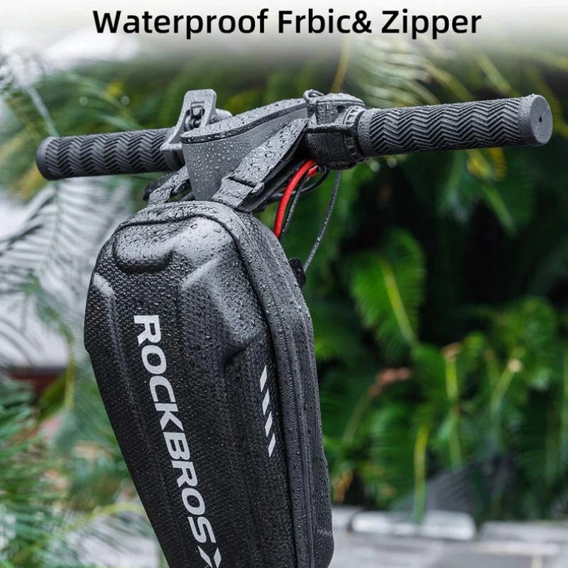 ROCKBROS electric scooter handlebar bag waterproof hard shell storage pouch for bikes and scooters