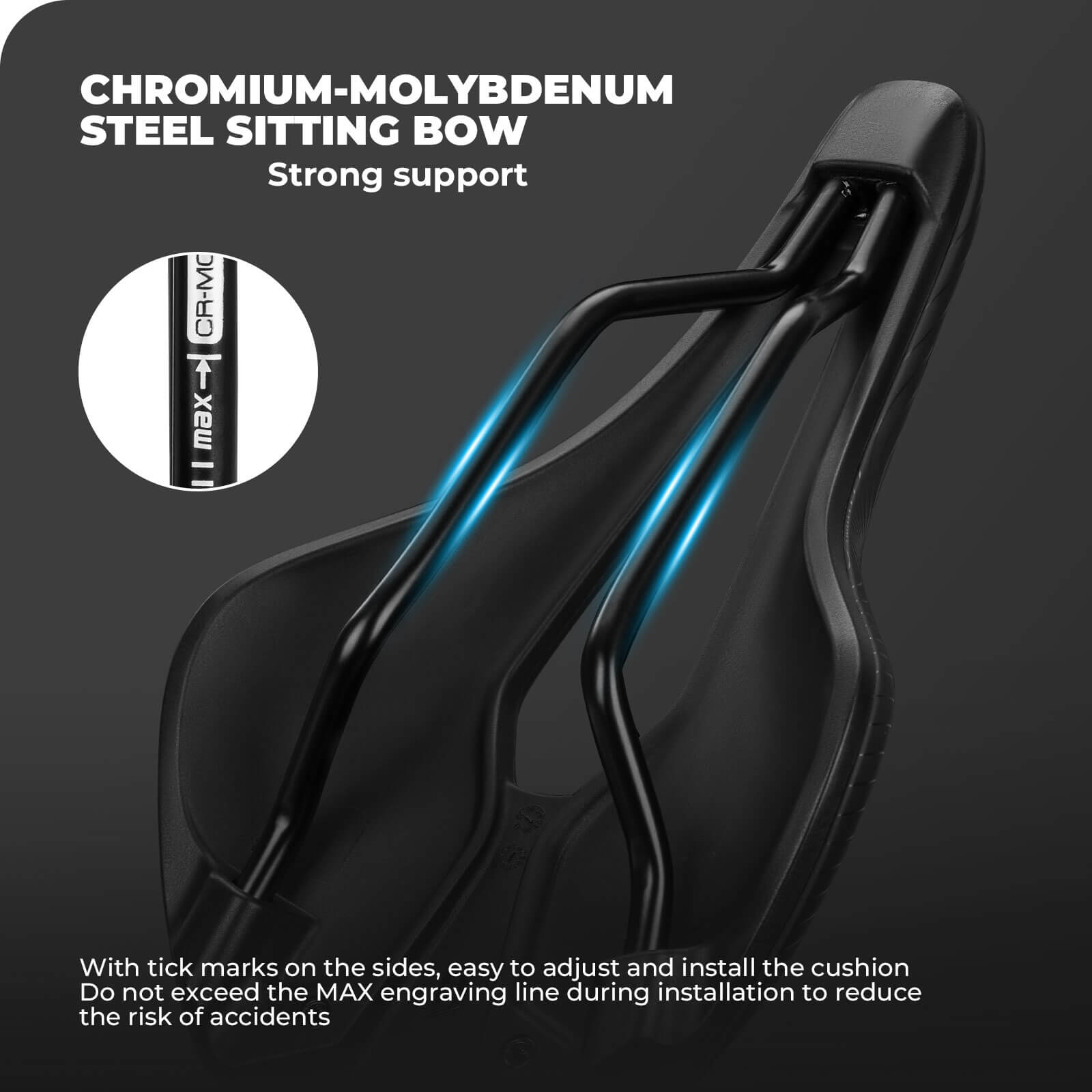 ROCKBROS Ergonomic Bike Seat with Ventilation, Chromoly Rails, and Foam Padding for Comfort