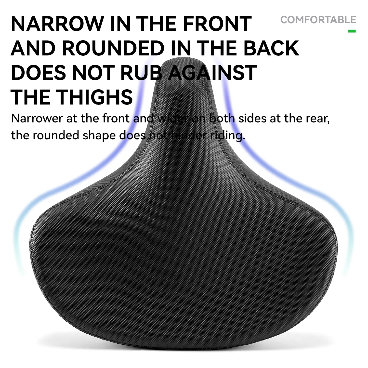 ROCKBROS extra wide bike seat cushion with thick padding for comfortable long rides