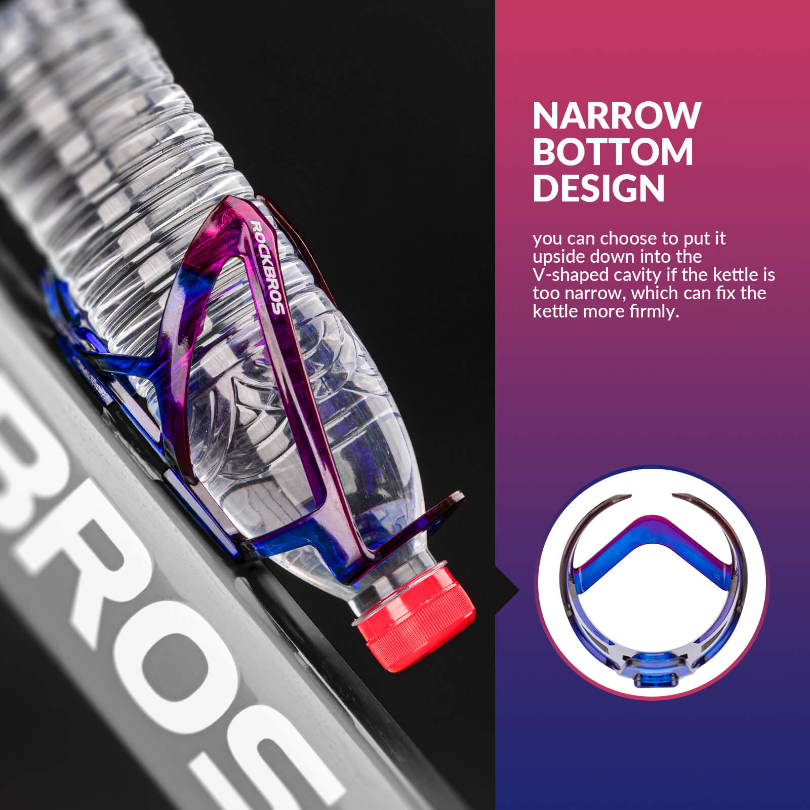 ROCKBROS FK-338 blue and purple water bottle cage, lightweight and durable
#Color_Blue Purple
