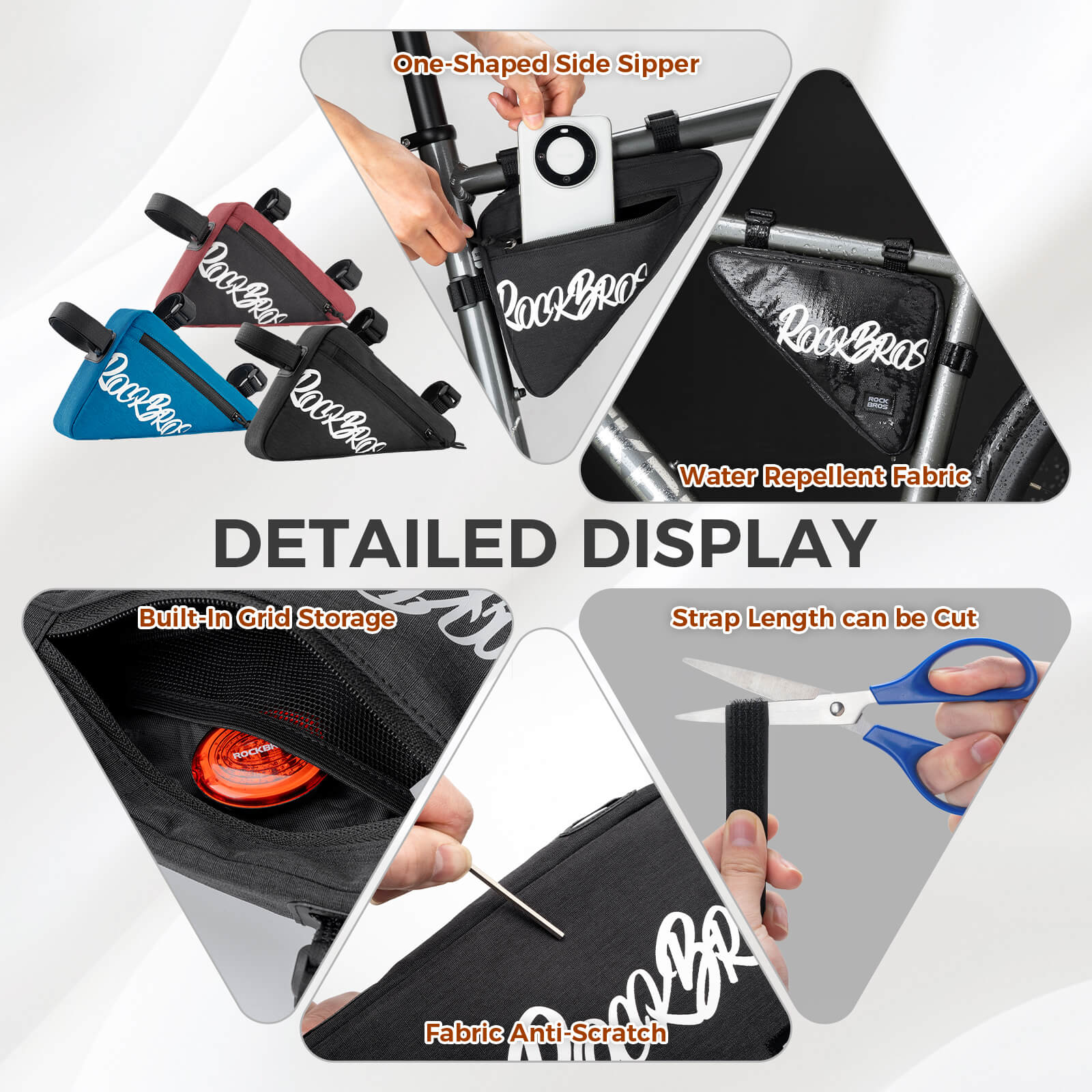 ROCKBROS FlashRide Sketch Bike Triangle Bag 0.8L frame bag for cycling storage