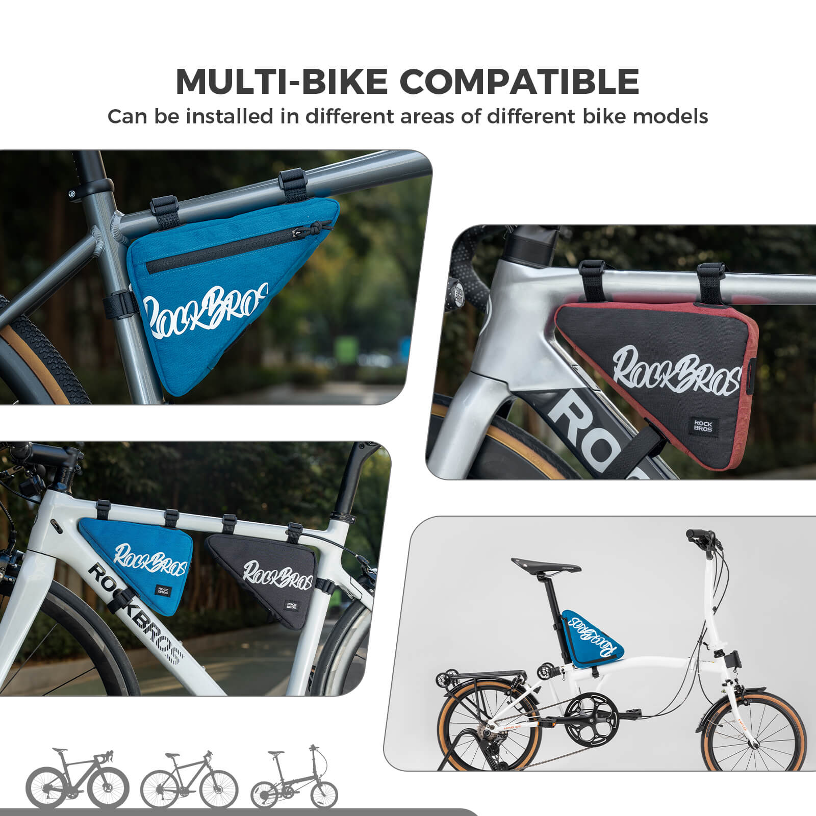 ROCKBROS FlashRide Sketch Bike Triangle Bag 0.8L frame bag for cycling storage
