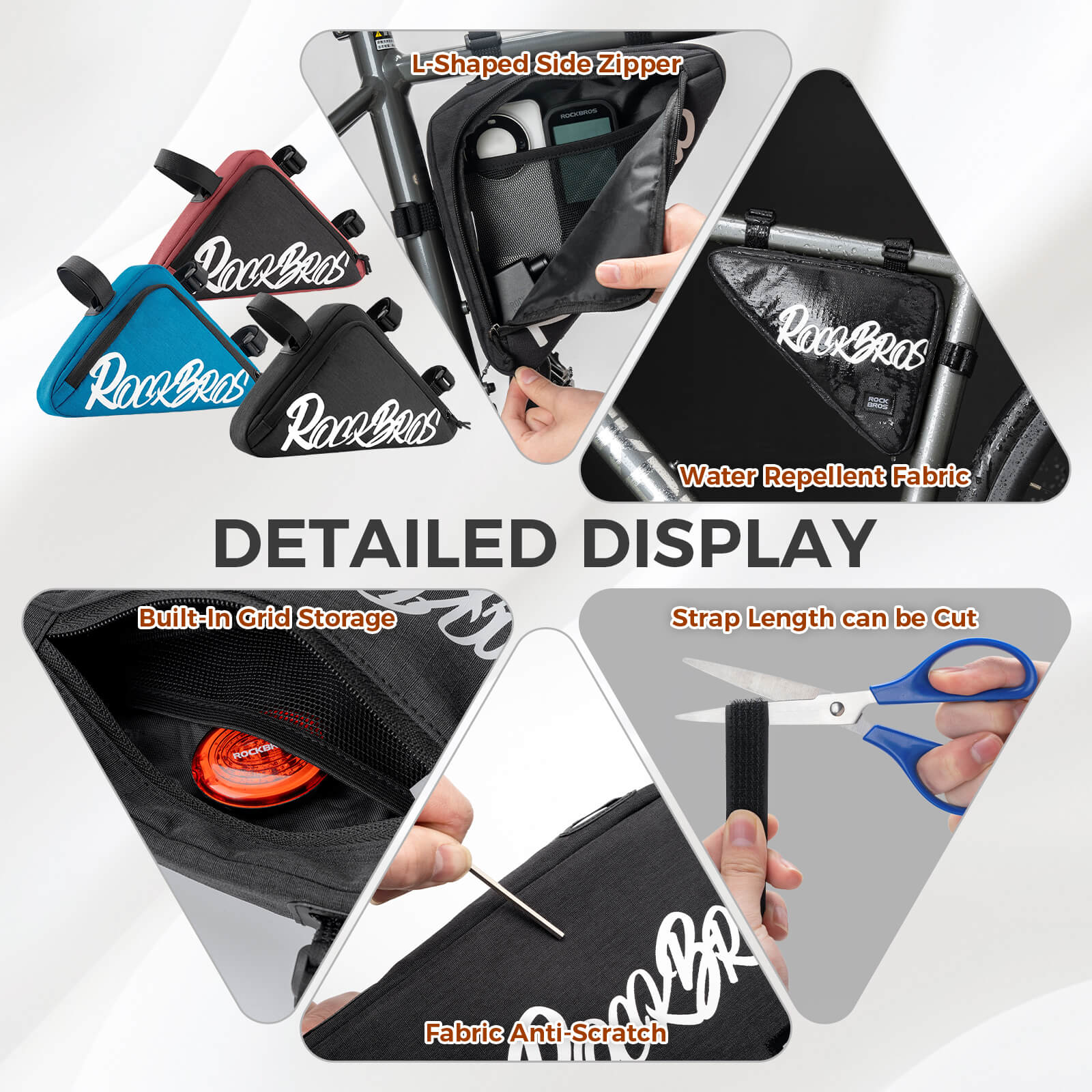 ROCKBROS FlashRide Sketch Bike Triangle Bag 1.4L frame bag for cycling storage