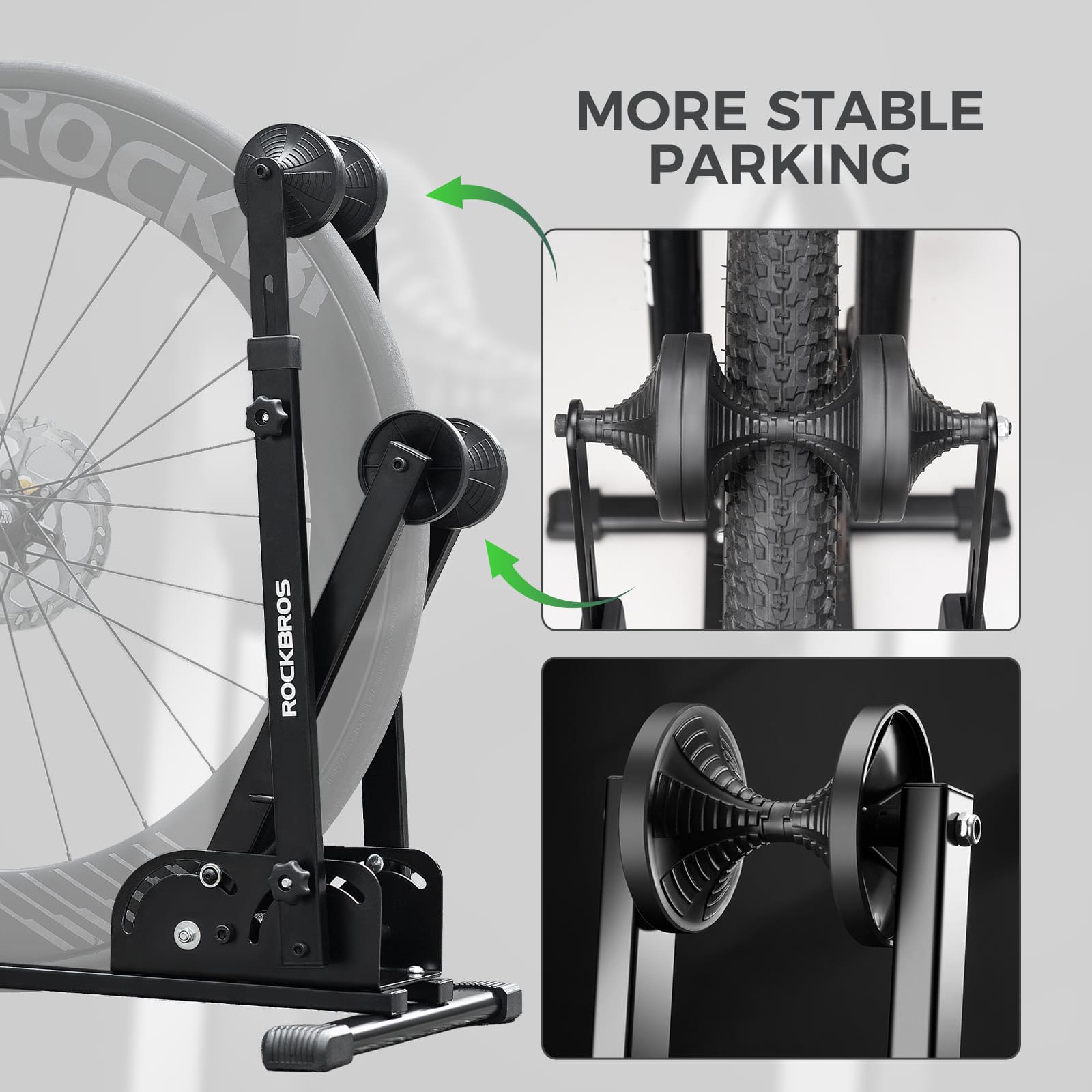 Rockbros Foldable Carbon Steel Bike Stand Bicycle Parking Rack for Road Bikes and Mountain Bikes