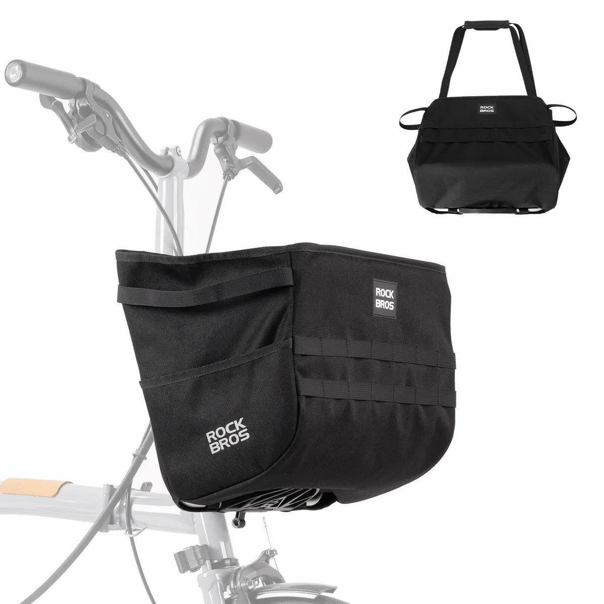 ROCKBROS Folding Bike Handlebar Bag 16L Front Basket
#Color_Black