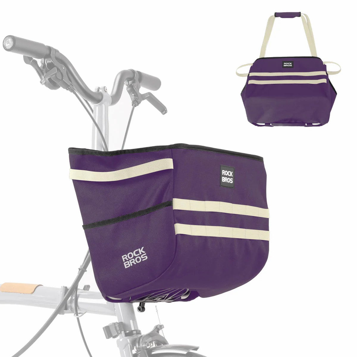 ROCKBROS Folding Bike Handlebar Bag 16L Front Basket
#Color_Purple