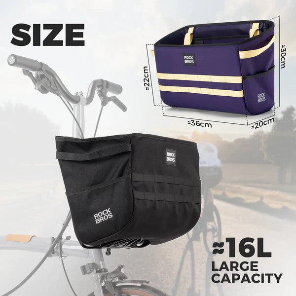 ROCKBROS Folding Bike Handlebar Bag 16L Front Basket