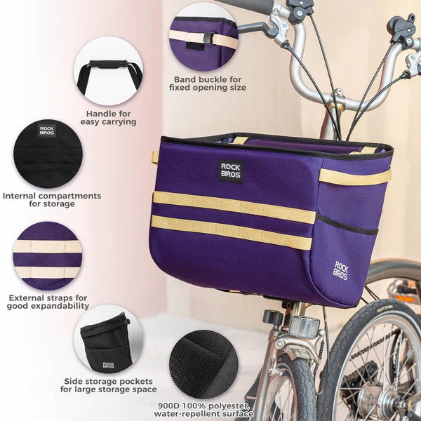 ROCKBROS Folding Bike Handlebar Bag 16L Front Basket