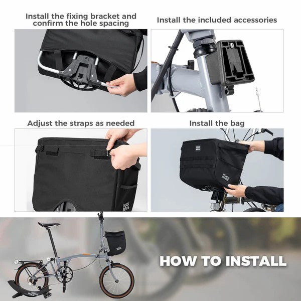 ROCKBROS Folding Bike Handlebar Bag 16L Front Basket