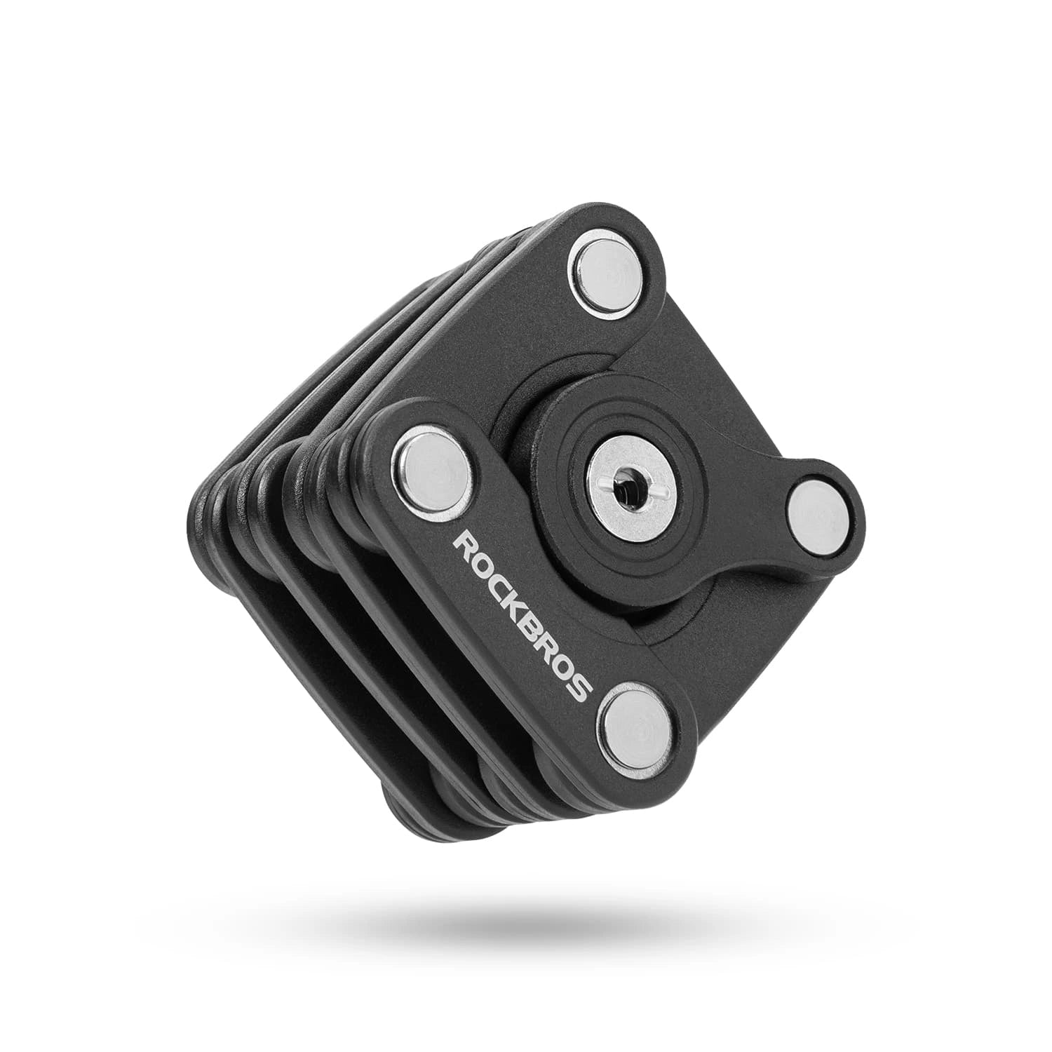 ROCKBROS folding bike lock with high security and durable steel design
#Style_Square(black)