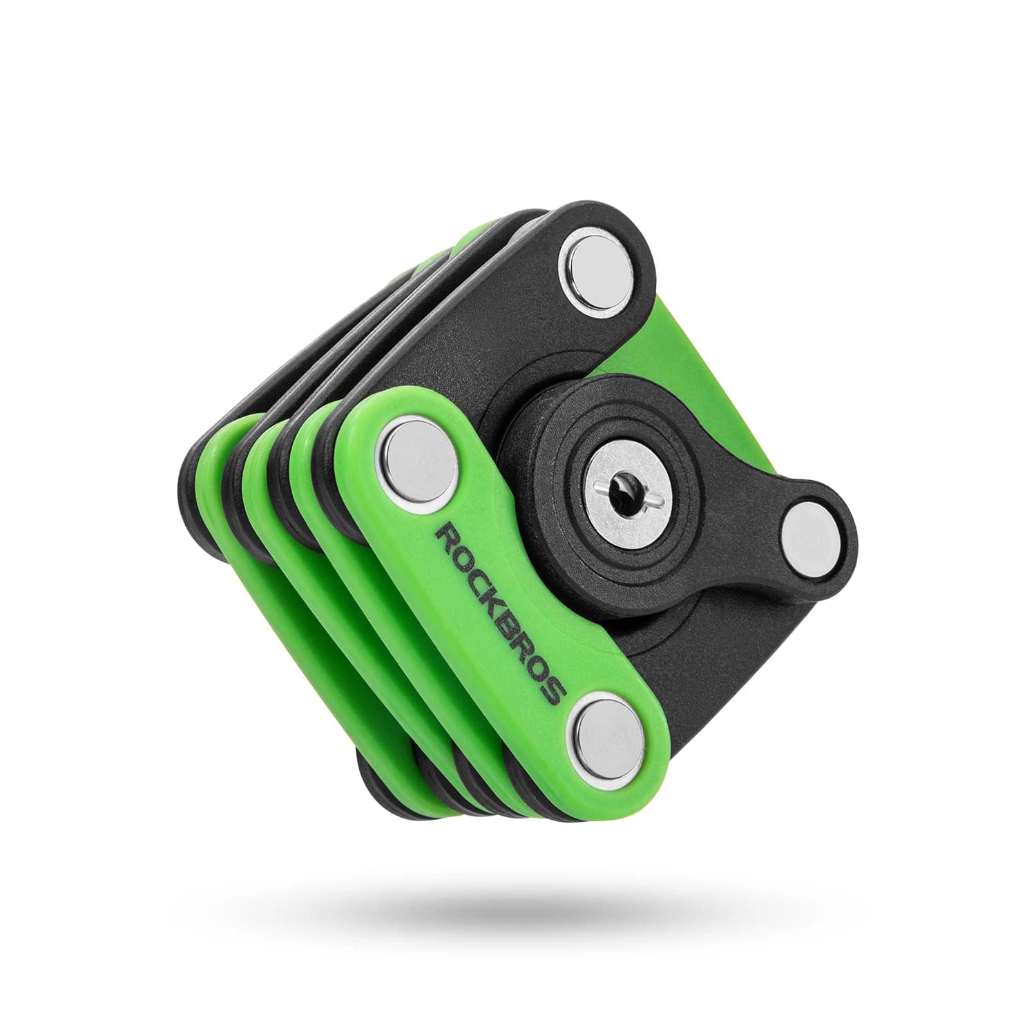 ROCKBROS folding bike lock with high security and durable steel design
#Style_Square(green)