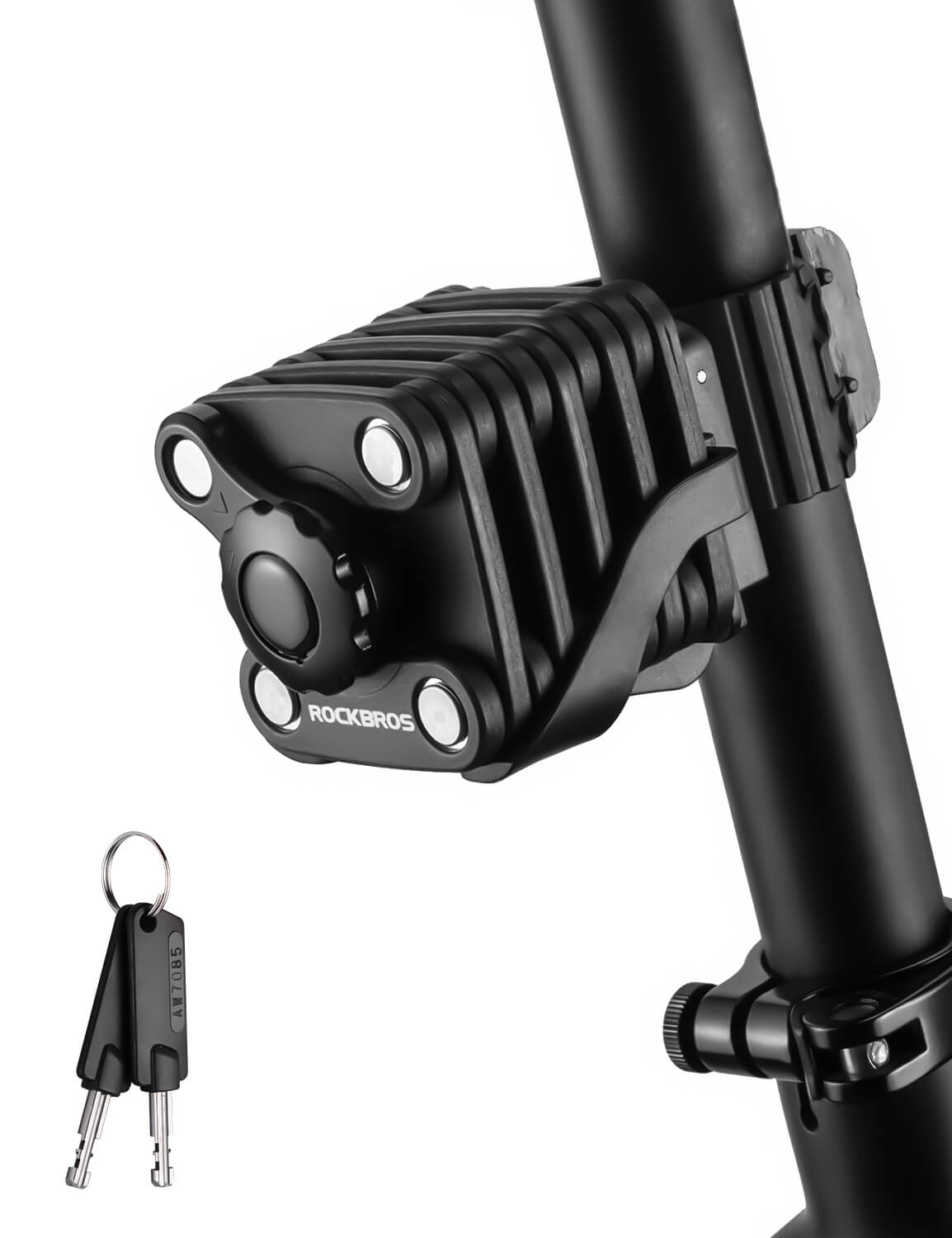 ROCKBROS folding bike lock with high security and durable steel design