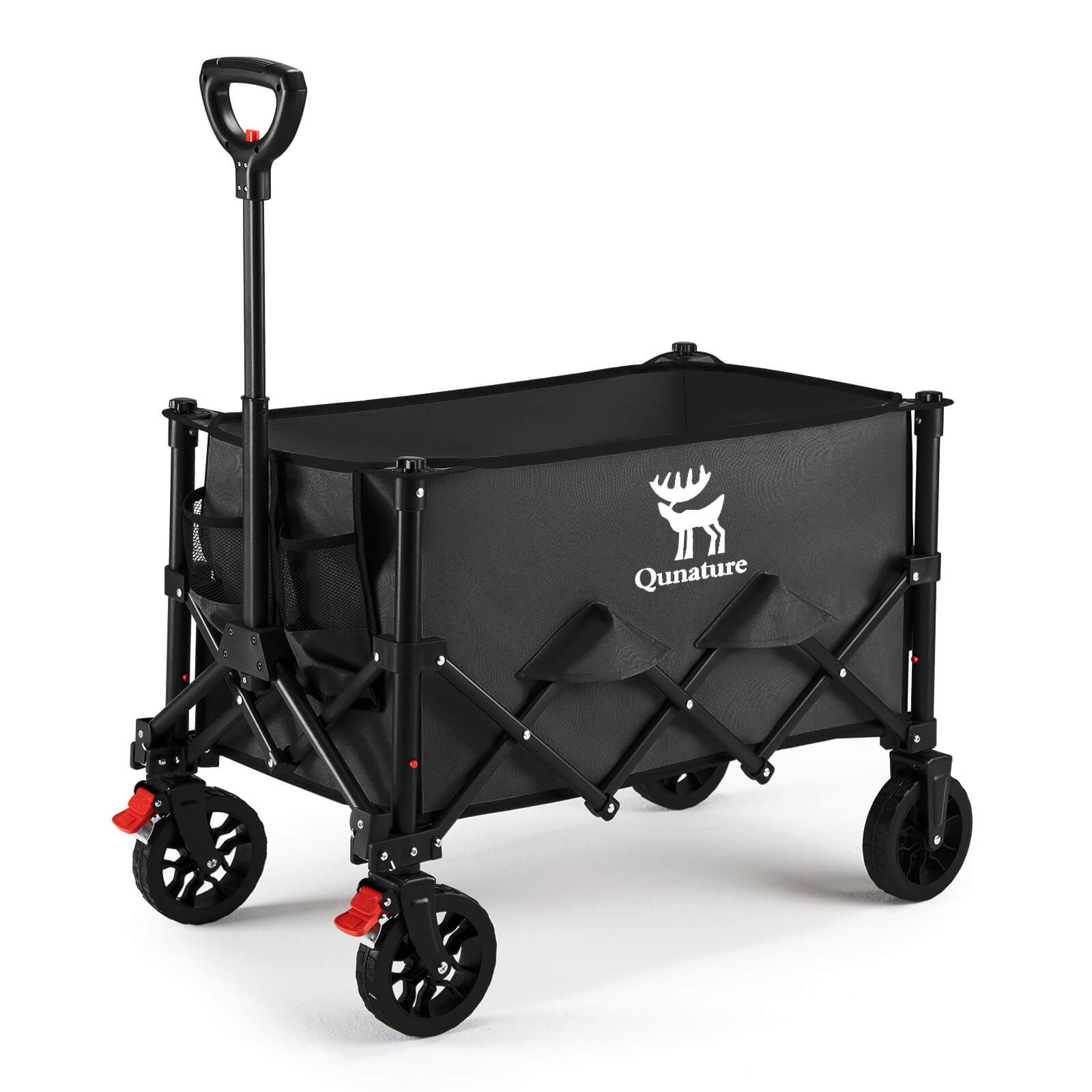 Qunature folding camping wagon 120L heavy duty all terrain wagon cart for outdoor and beach use
#Color_Black