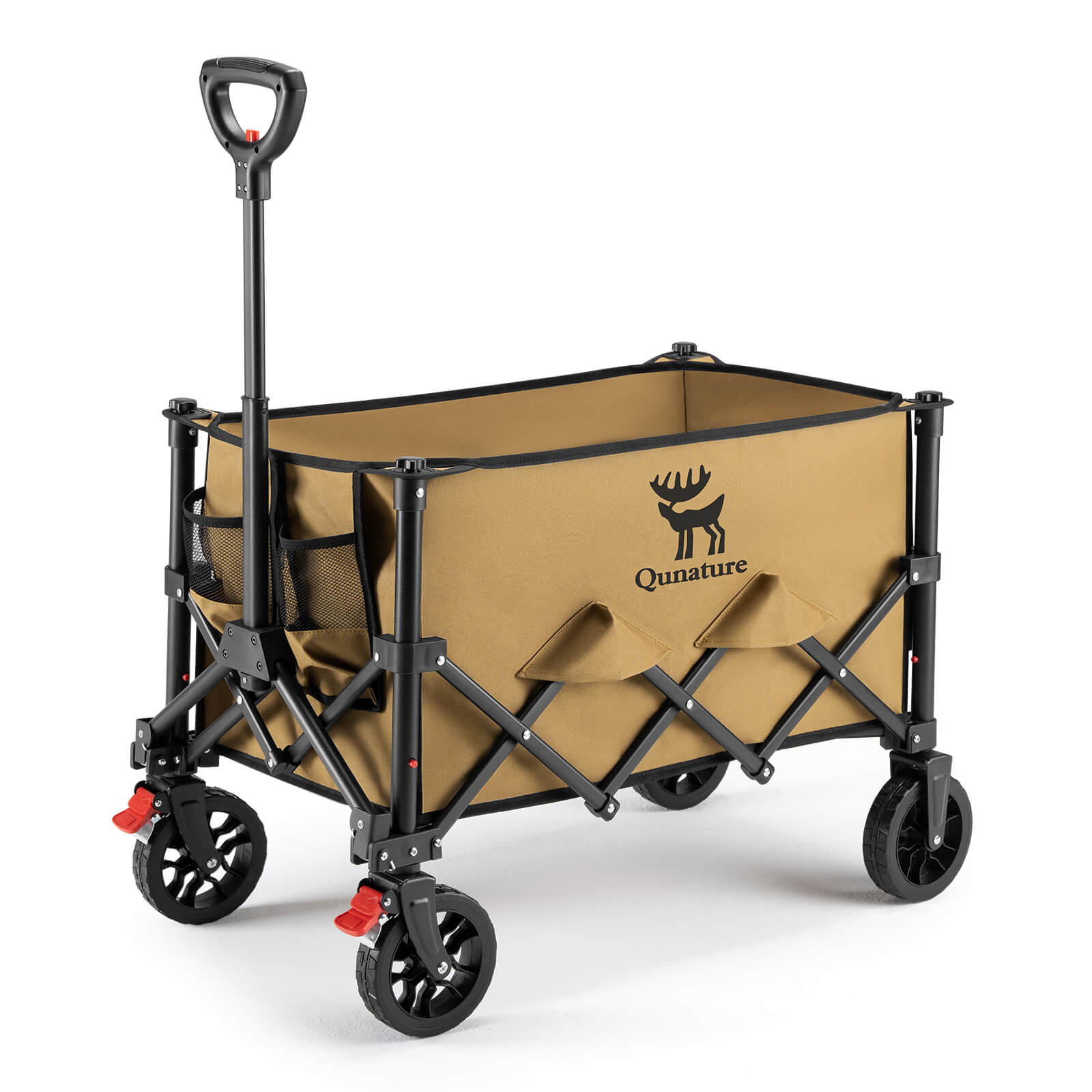 Qunature folding camping wagon 120L heavy duty all terrain wagon cart for outdoor and beach use
#Color_Khaki