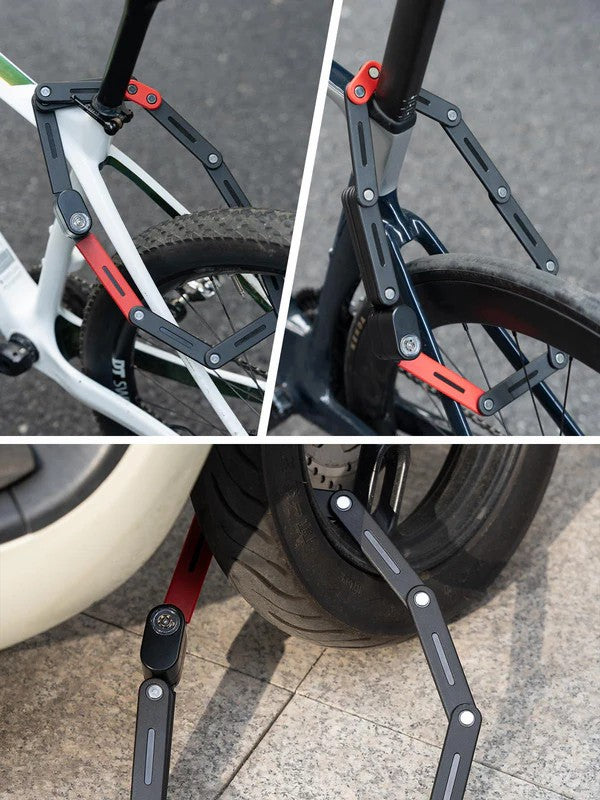 ROCKBROS folding heavy duty anti theft bike lock for secure bicycle parking