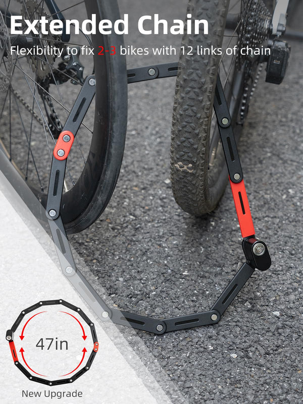 ROCKBROS folding heavy duty anti theft bike lock for secure bicycle parking