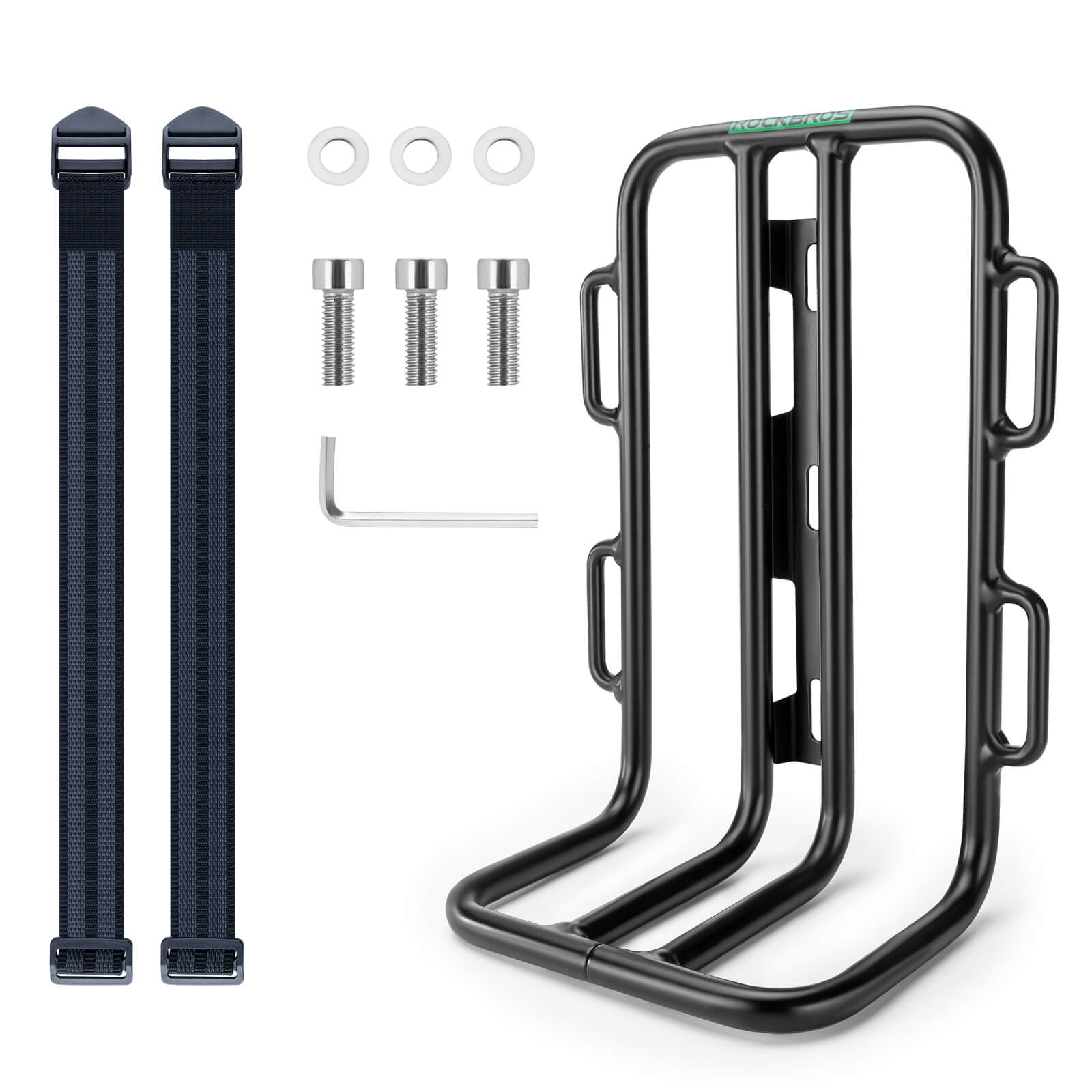 ROCKBROS front fork bike rack with lightweight aluminum frame for carrying bags and gear