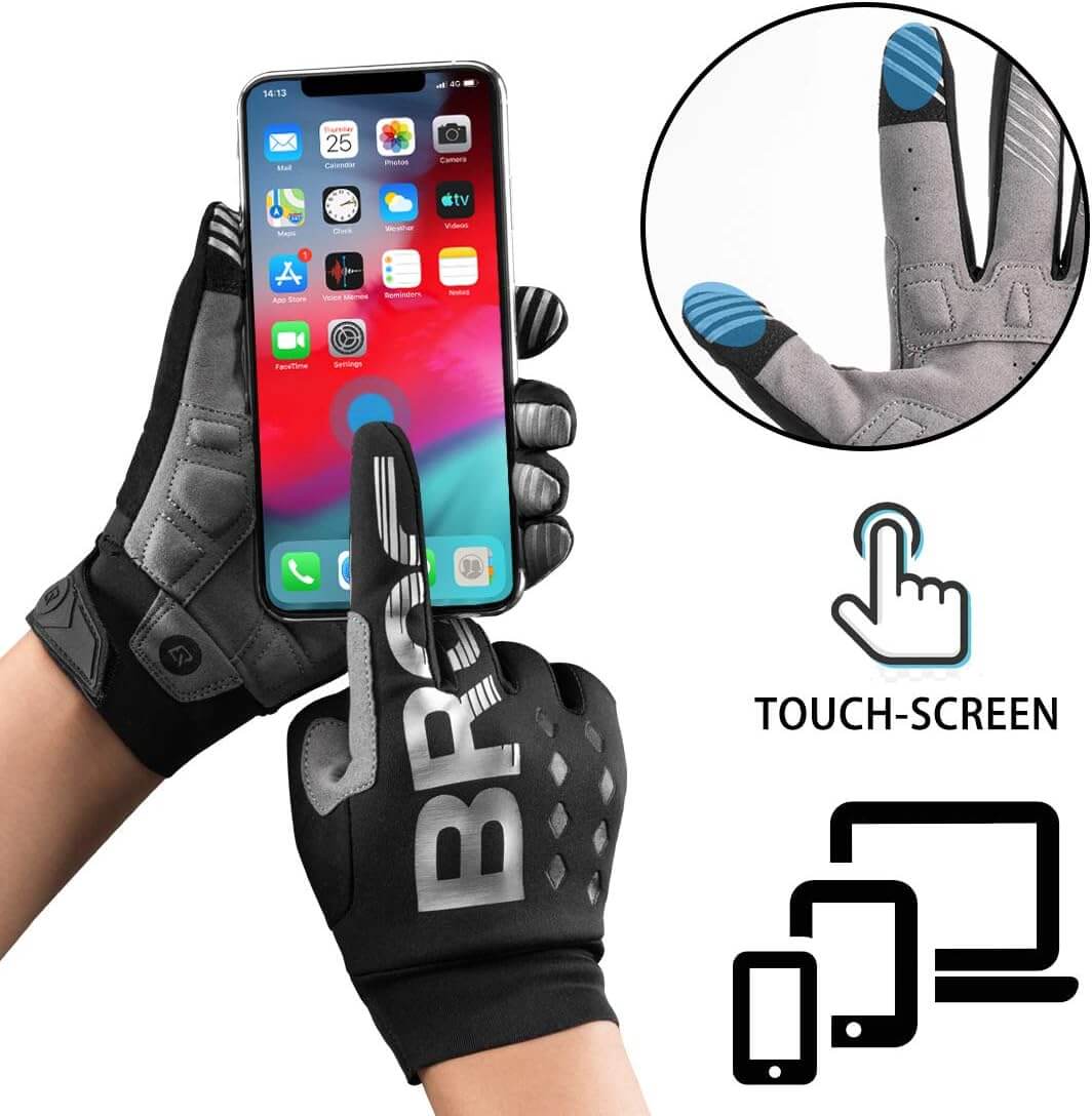 ROCKBROS full finger cycling gloves windproof shockproof touchscreen bike gloves for men and women