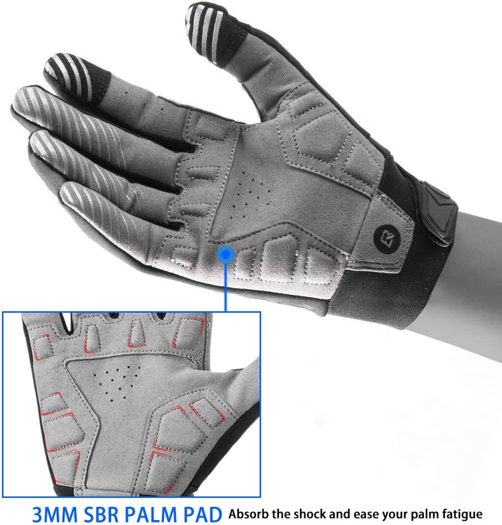 ROCKBROS full finger cycling gloves windproof shockproof touchscreen bike gloves for men and women