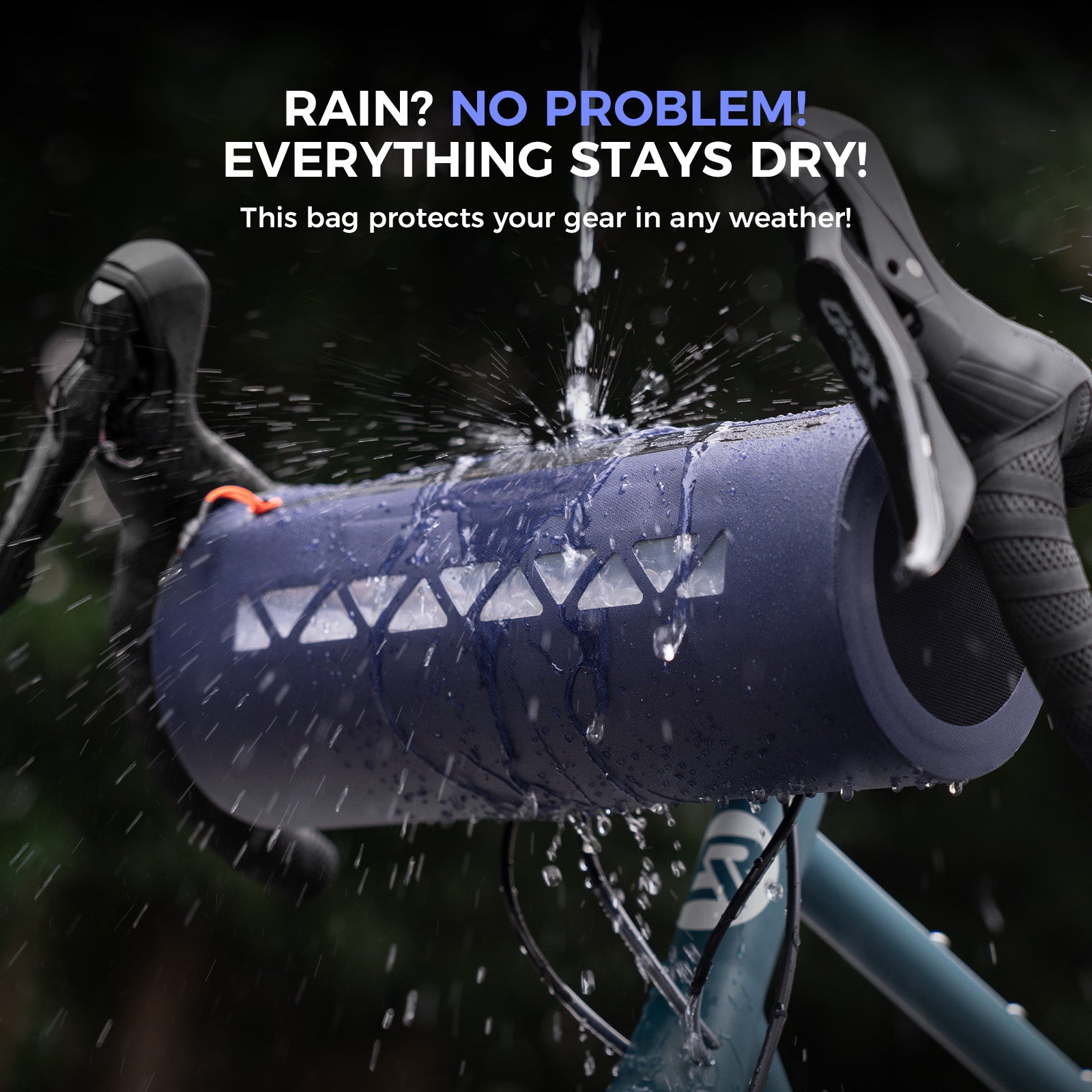 ROCKBROS fully waterproof gravel bike front bag for commuting and long distance cycling