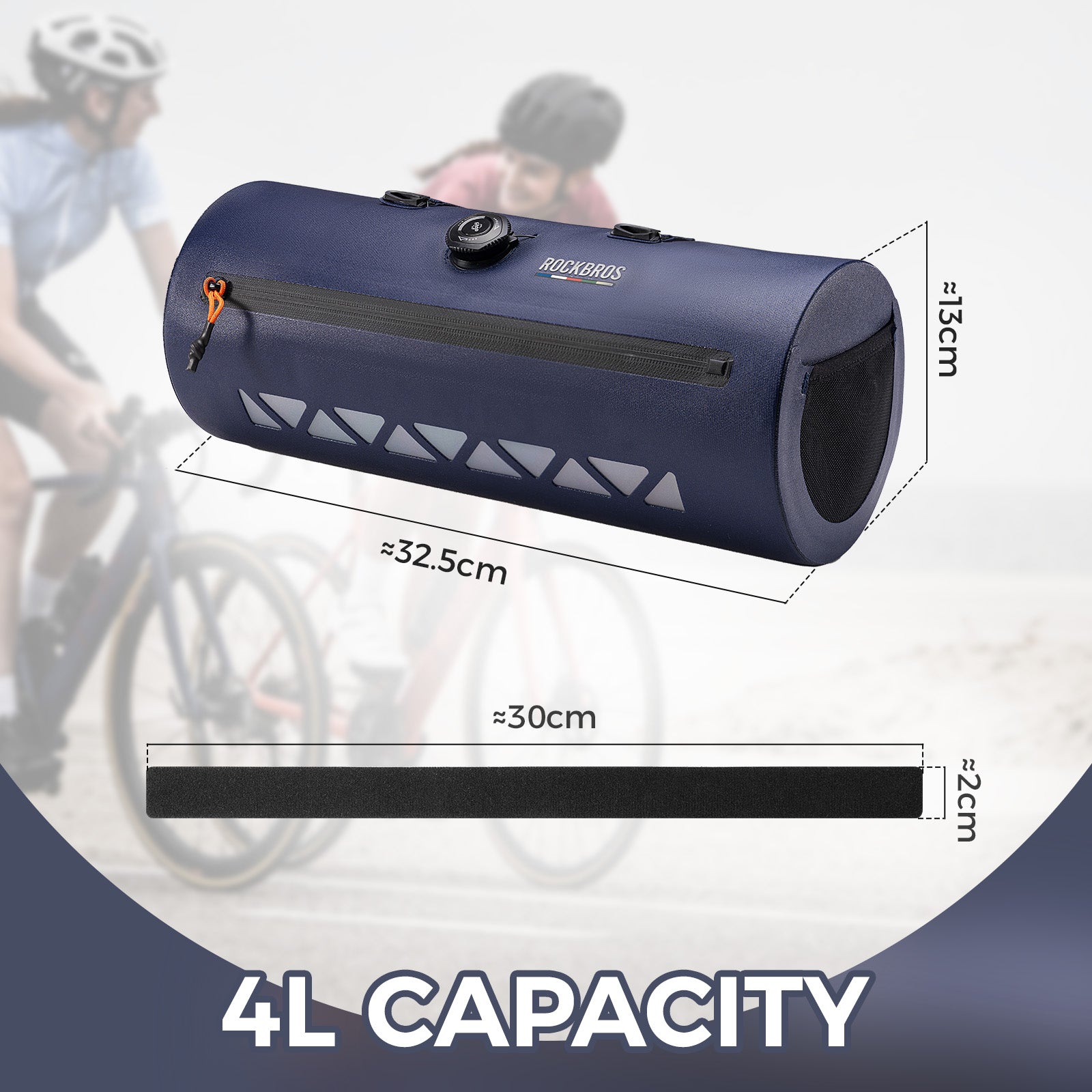 ROCKBROS fully waterproof gravel bike front bag for commuting and long distance cycling