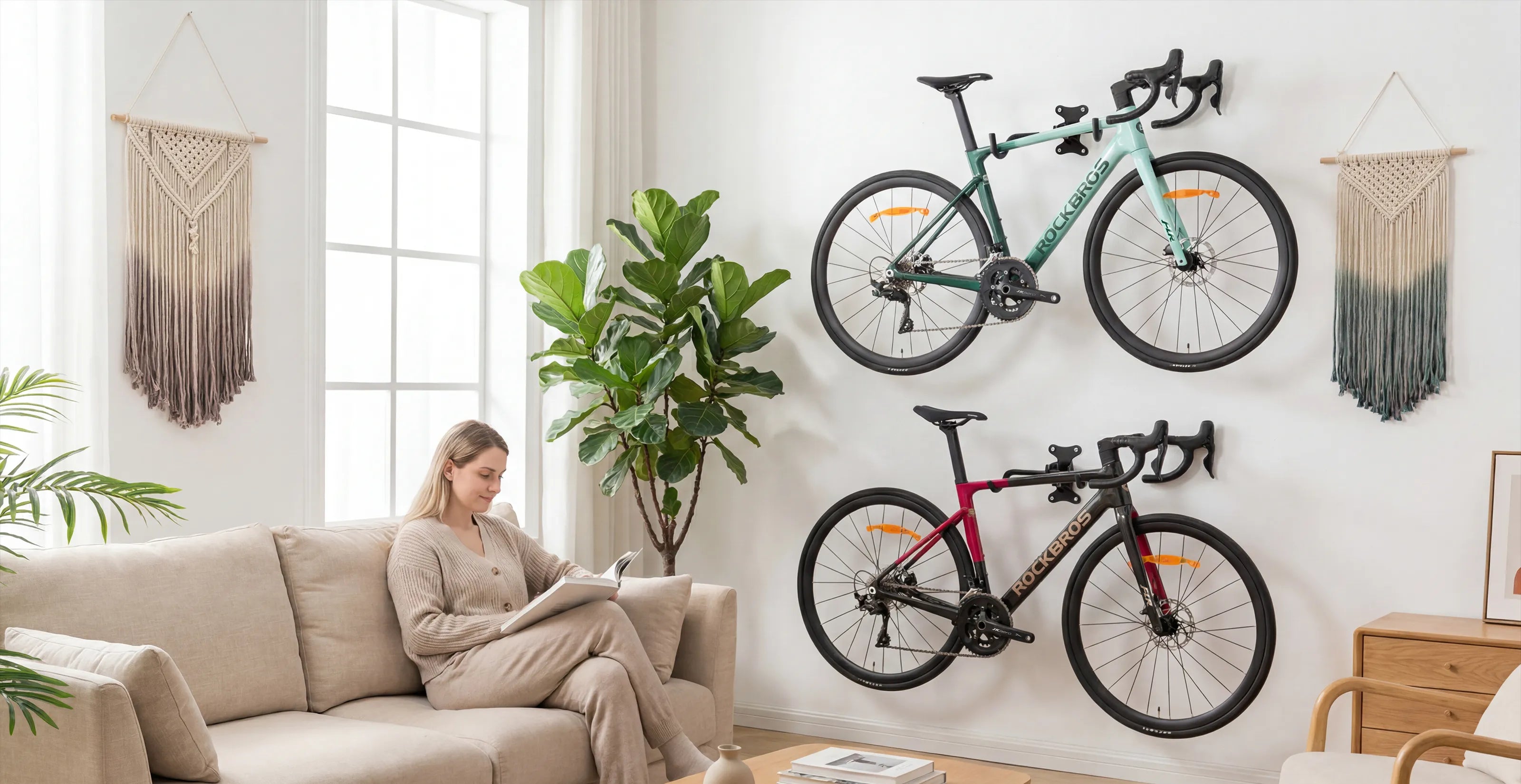 Retractable Wall-Mounted Bike Rack Space-Saving Bike Storage