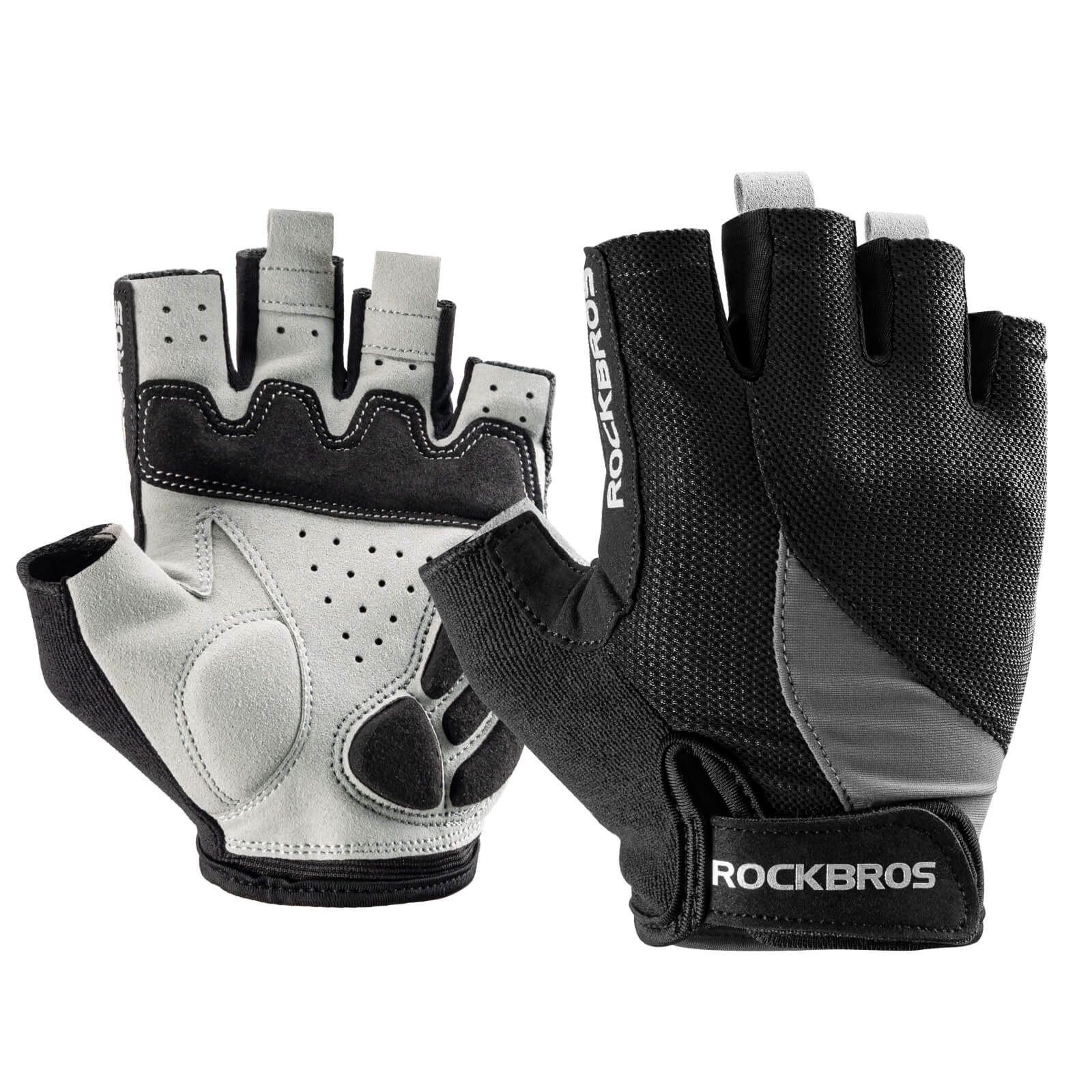 ROCKBROS breathable half finger cycling gloves with gel padding for summer rides