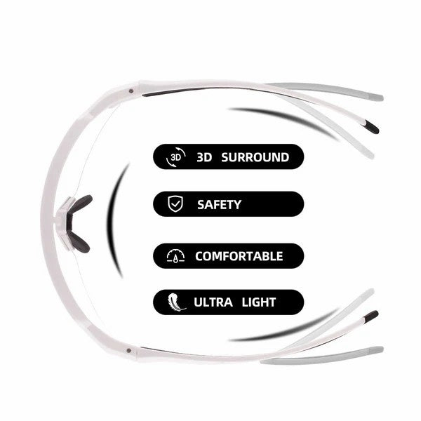 ROCKBROS Half Frame Photochromic Cycling Sunglasses with UV protection for outdoor riding
#Color_White