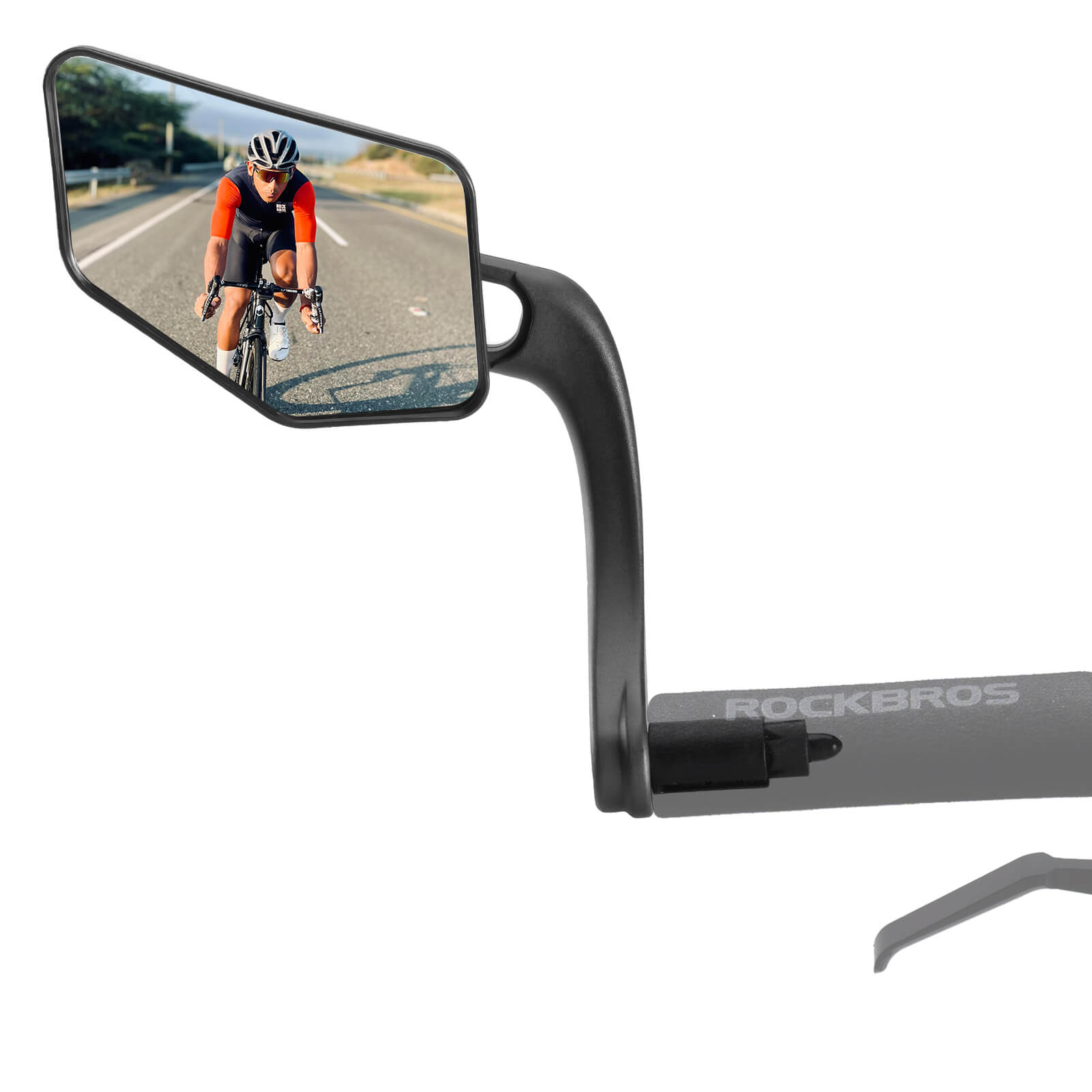ROCKBROS High-Definition Bike Bar End Mirror with wide-angle convex lens for clear rearview.
#Style_Left