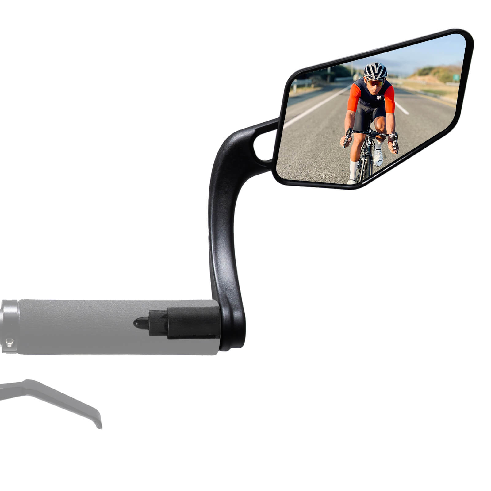 ROCKBROS High-Definition Bike Bar End Mirror with wide-angle convex lens for clear rearview.
#Style_Right