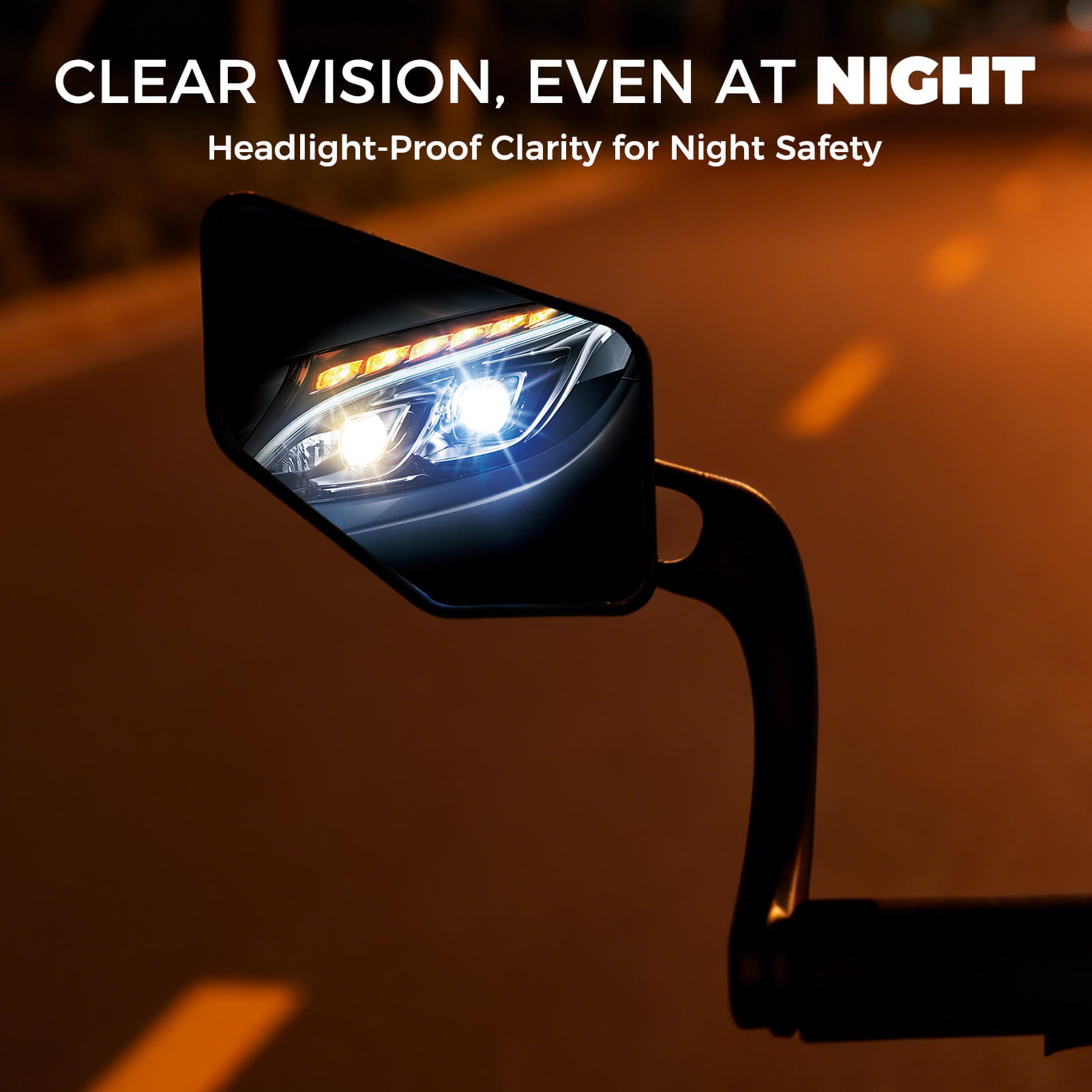 ROCKBROS High-Definition Bike Bar End Mirror with wide-angle convex lens for clear rearview.