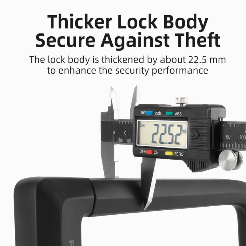ROCKBROS heavy-duty alloy steel U-lock with dual-sided security and silicone protection
