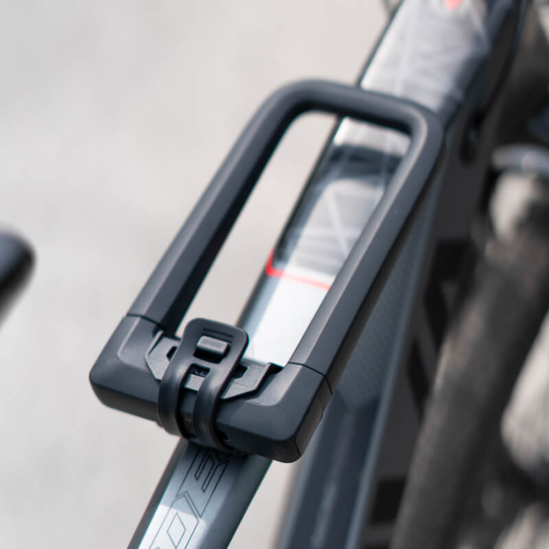 ROCKBROS heavy-duty alloy steel U-lock with dual-sided security and silicone protection