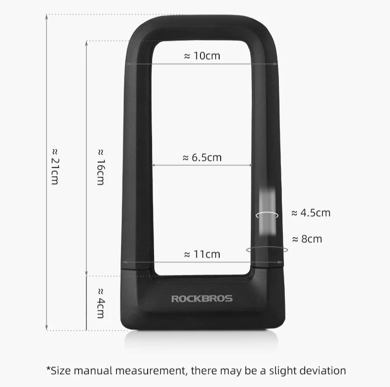 ROCKBROS heavy-duty alloy steel U-lock with dual-sided security and silicone protection